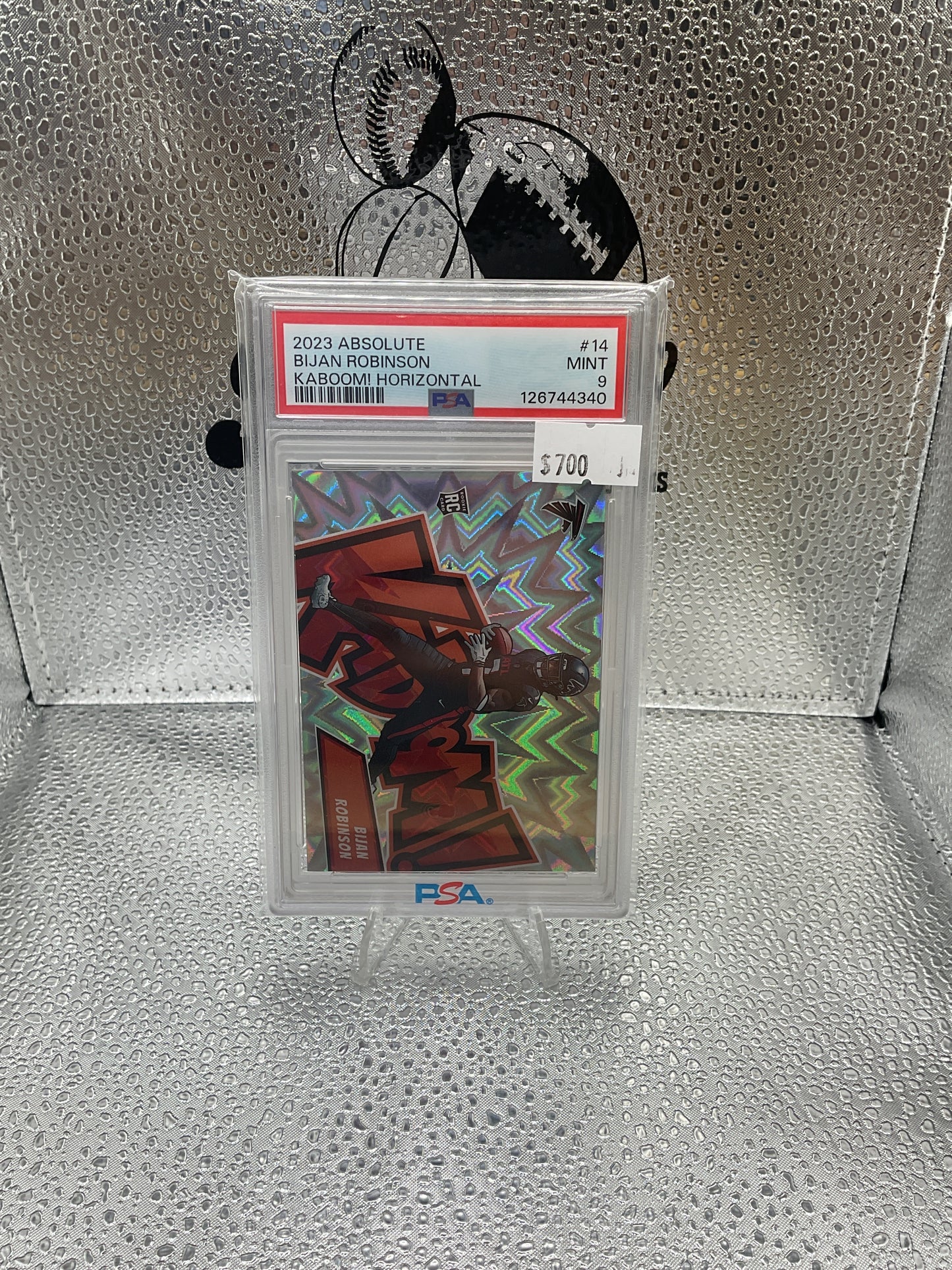 2023 Panini Absolute - Kaboom! Horizontal Bijan Robinson #14 (RC) PSA 9