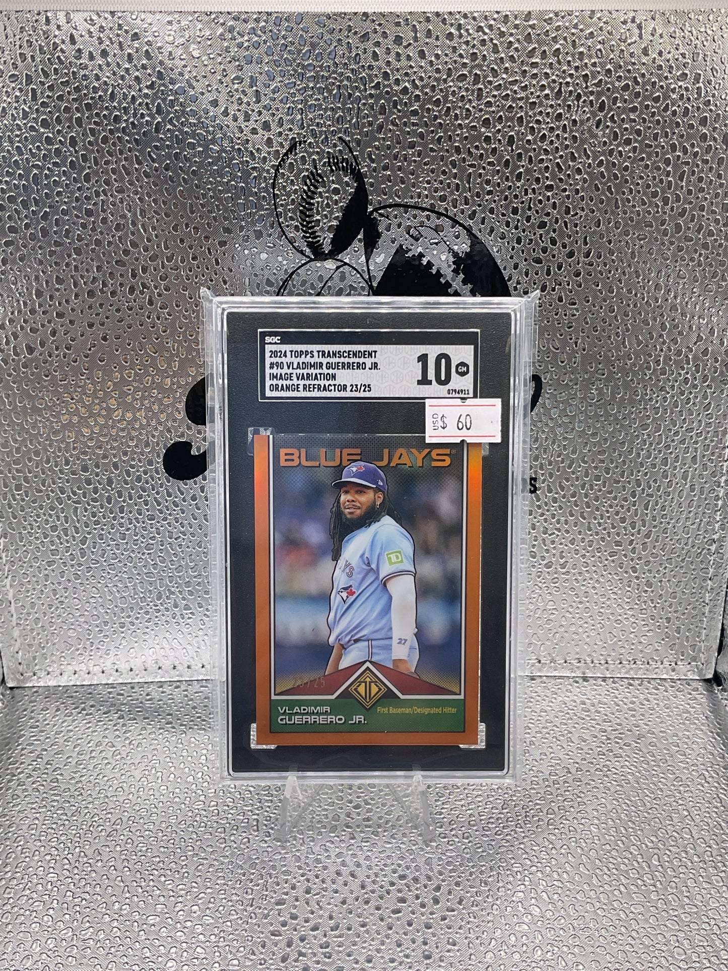 VLADIMIR GUERRERO JR. 2024 TOPPS TRANSCENDENT ICONS ORANGE #23/25 SGC 10