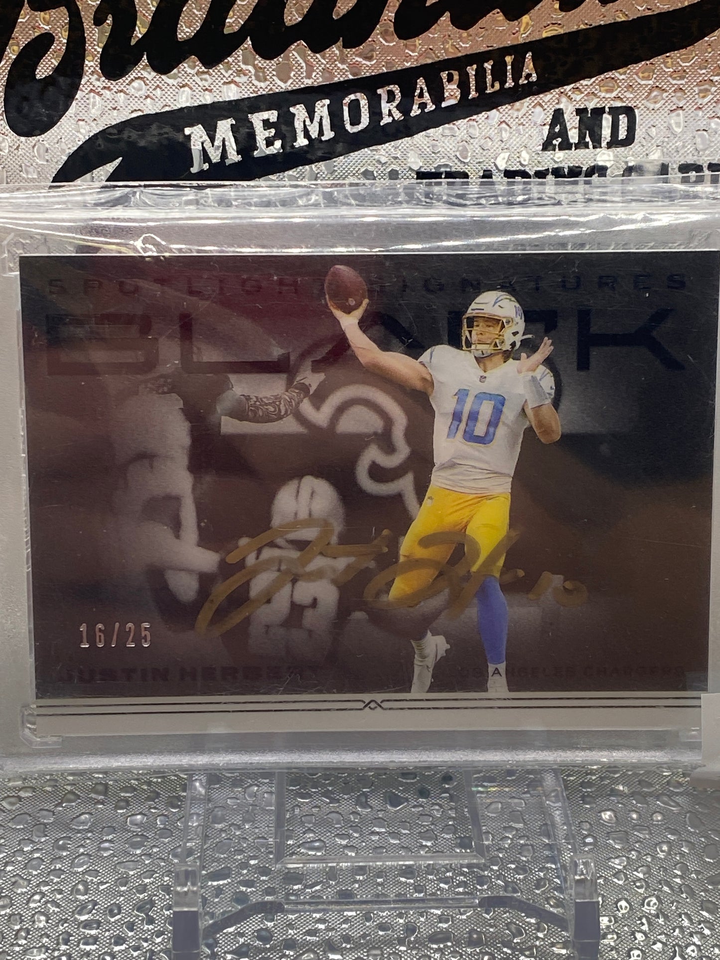 Justin Herbert Panini Black on card auto /25