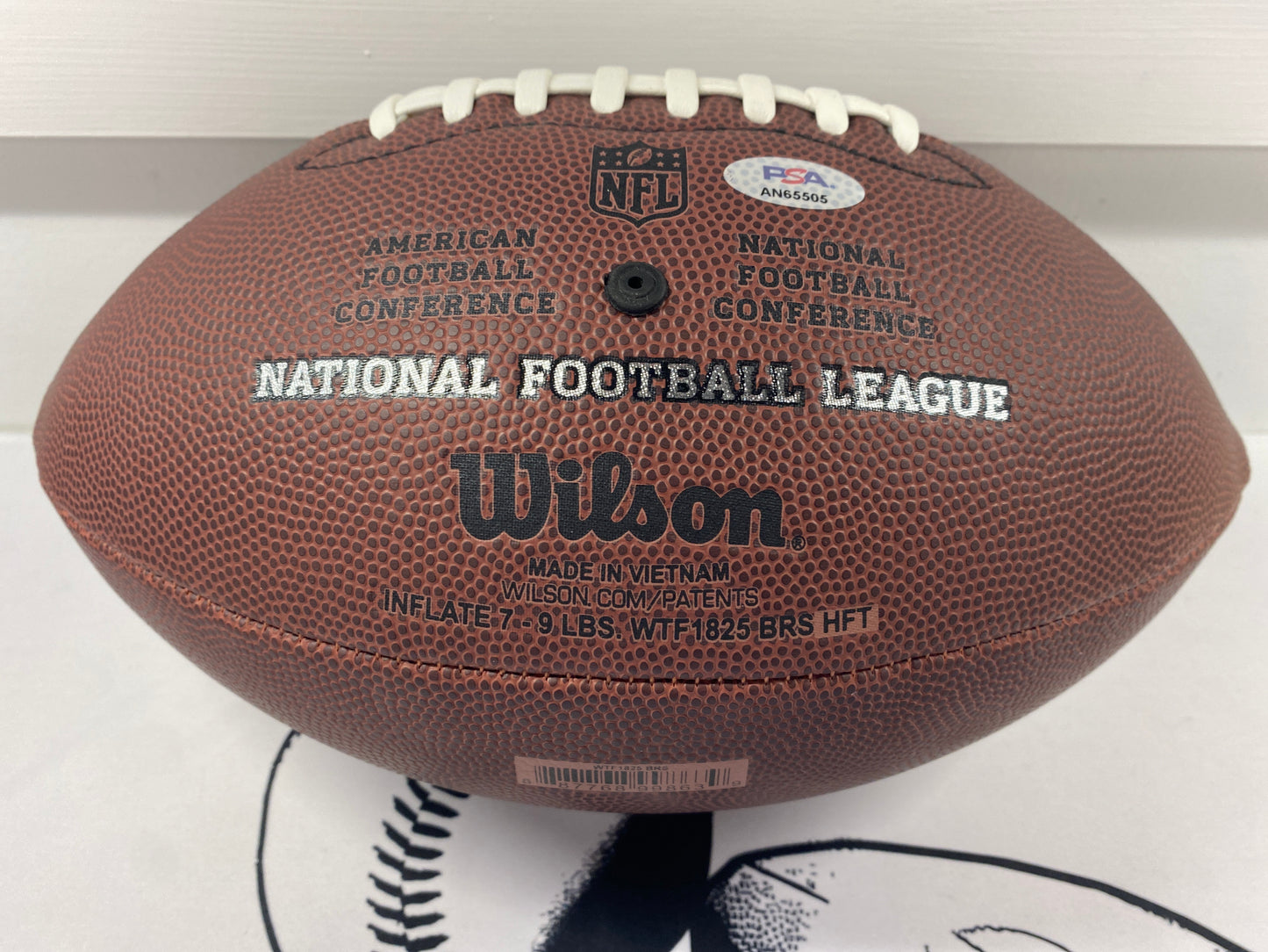 Warren Moon signed football with coa