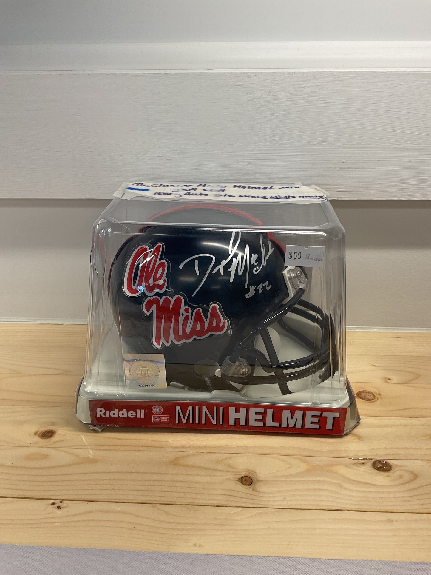 Dexter McCluster Signed Ole Miss Mini Helmet