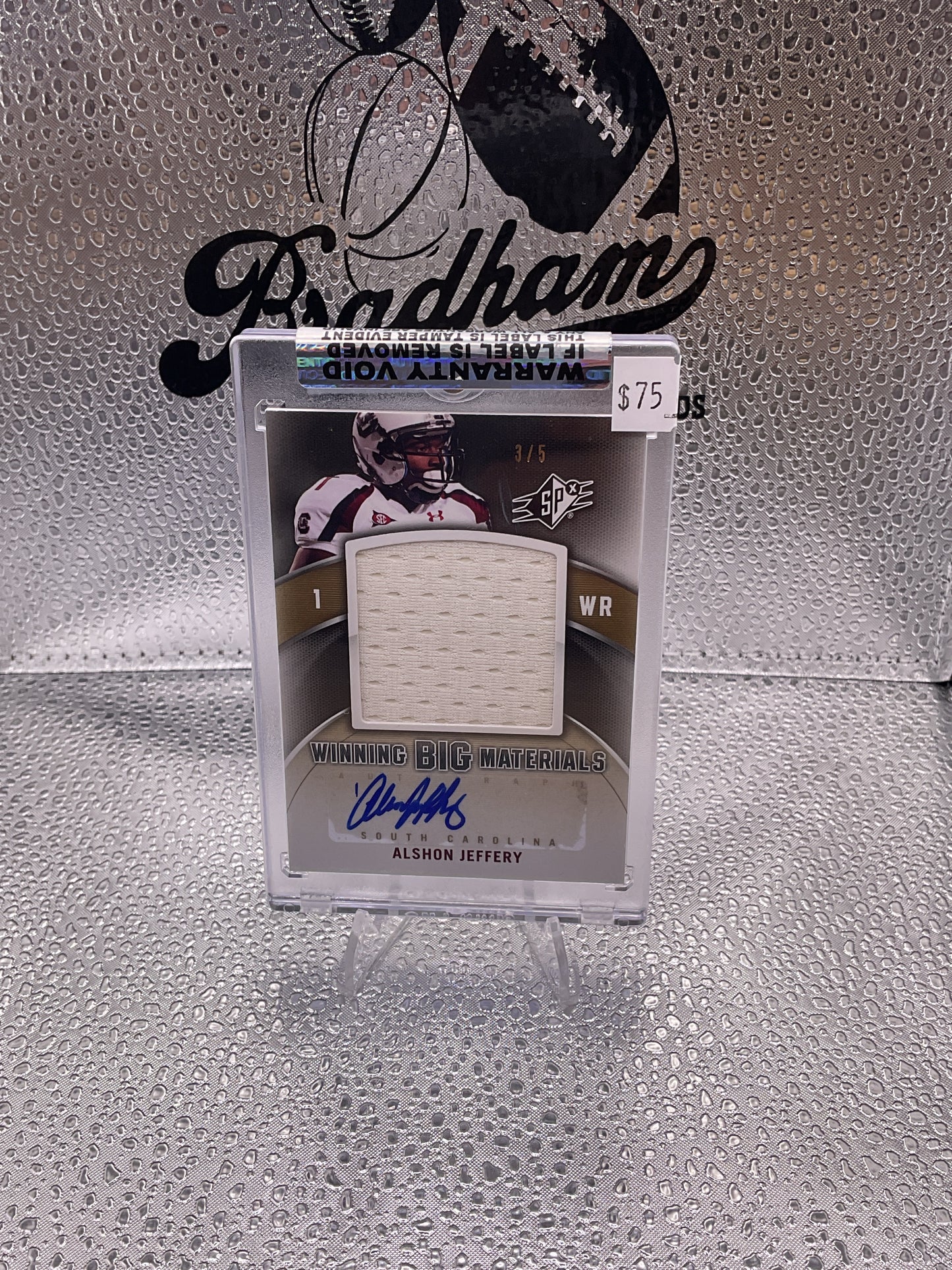 Alshon Jeffery 3/5 Auto Patch 2012 Upper Deck South Carolina