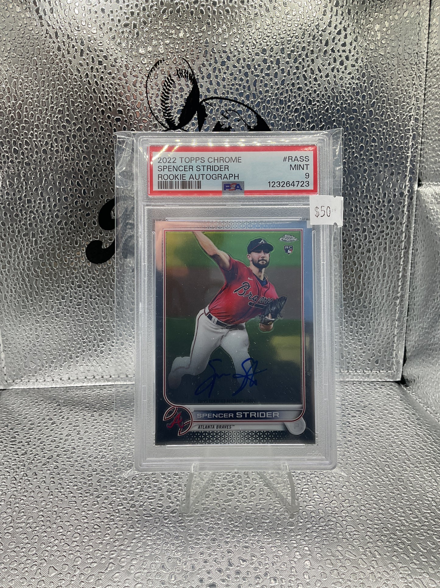 2022 Topps Chrome Spencer Strider Rookie Autograph PSA 9