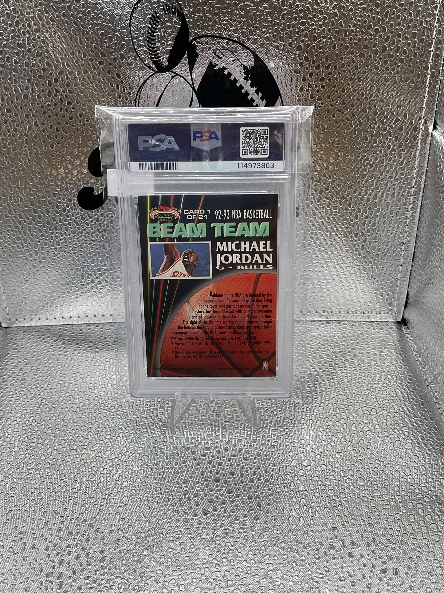 1992 Stadium Club: Beam Team Michael
Jordan #1 PSA 8 NM-MT