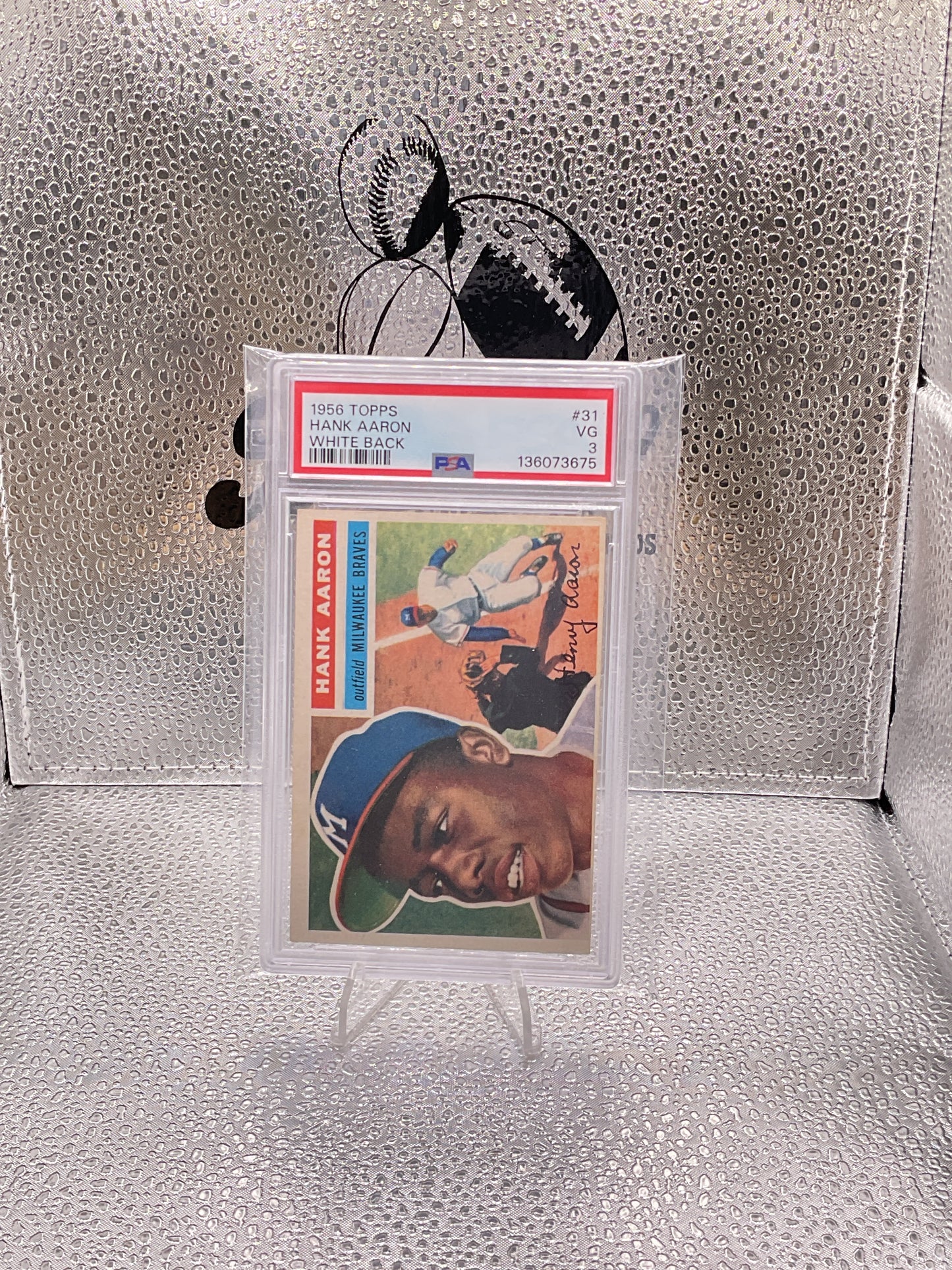 1956 Topps Hank Aaron White Back PSA 3
