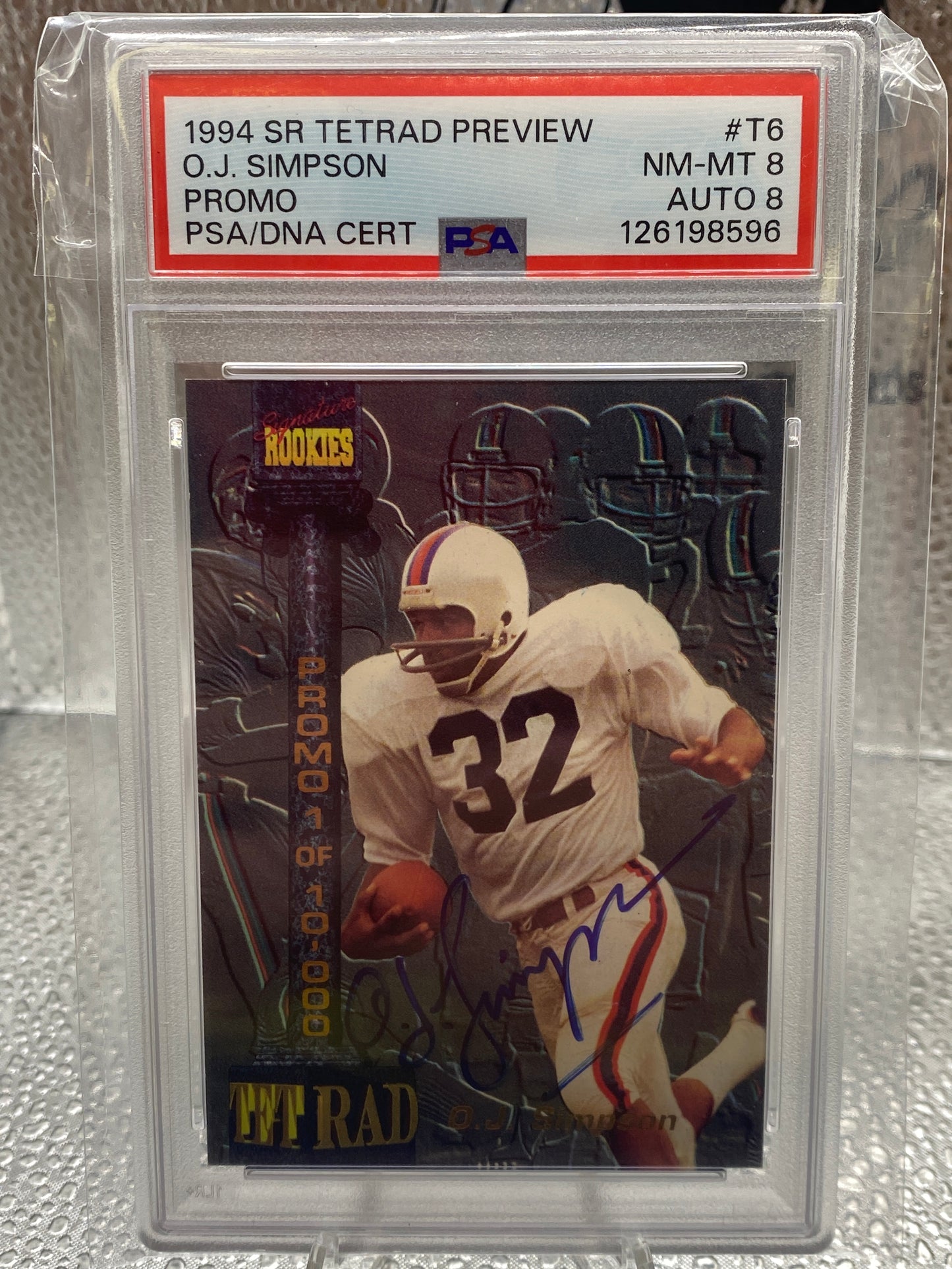 1994 SR Tetrad Preview O.J. Simpson Promo Nm 8 Auto 8