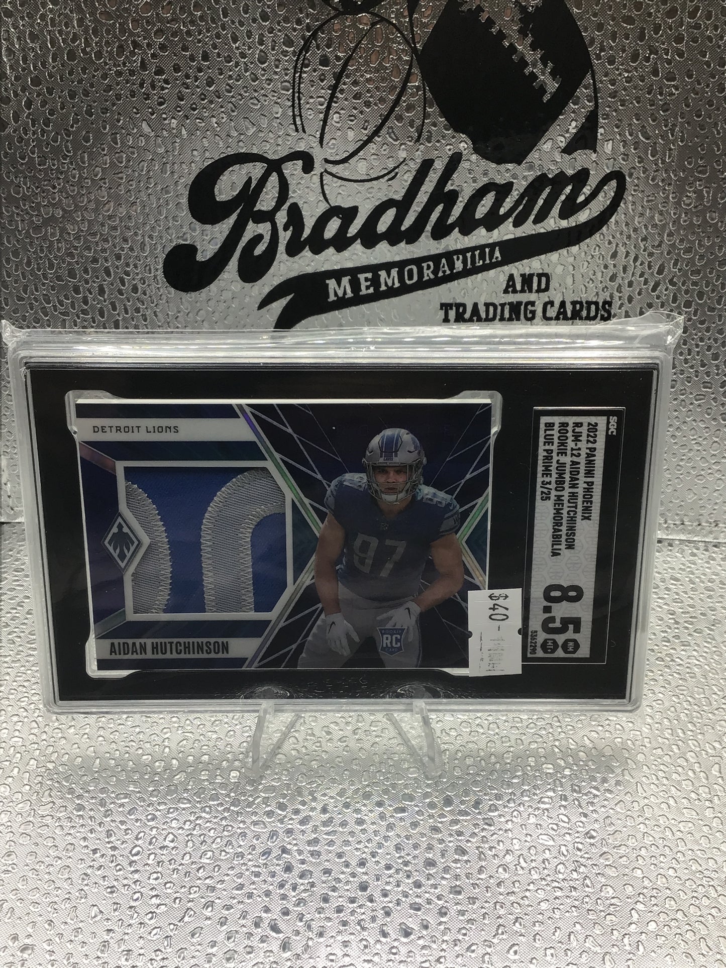 Aidan Hutchinson RJM-12 3/25 BLUE PRIME 2022 Panini Phoenix SGC 8.5