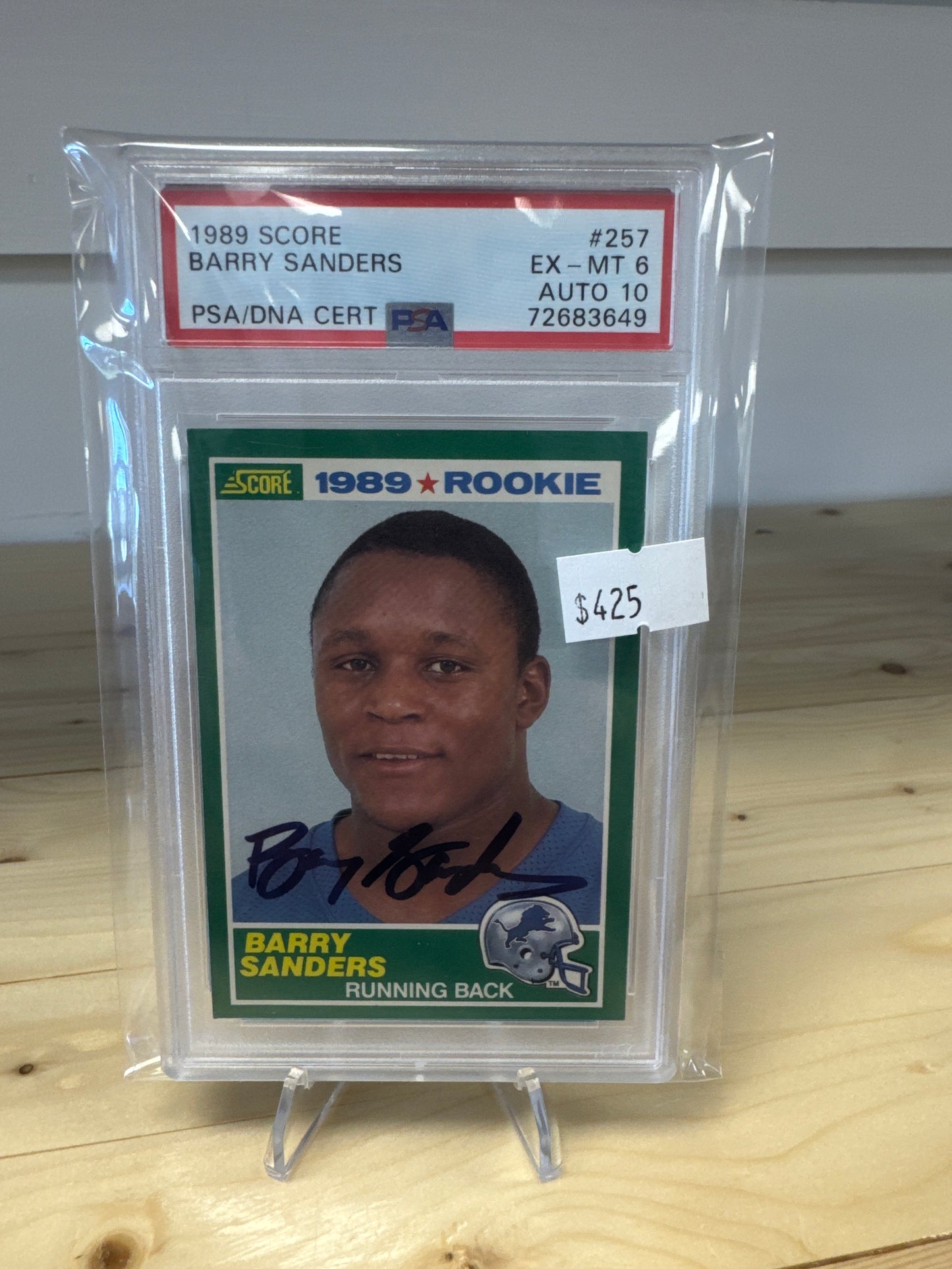 1989 Score Barry Sanders Auto