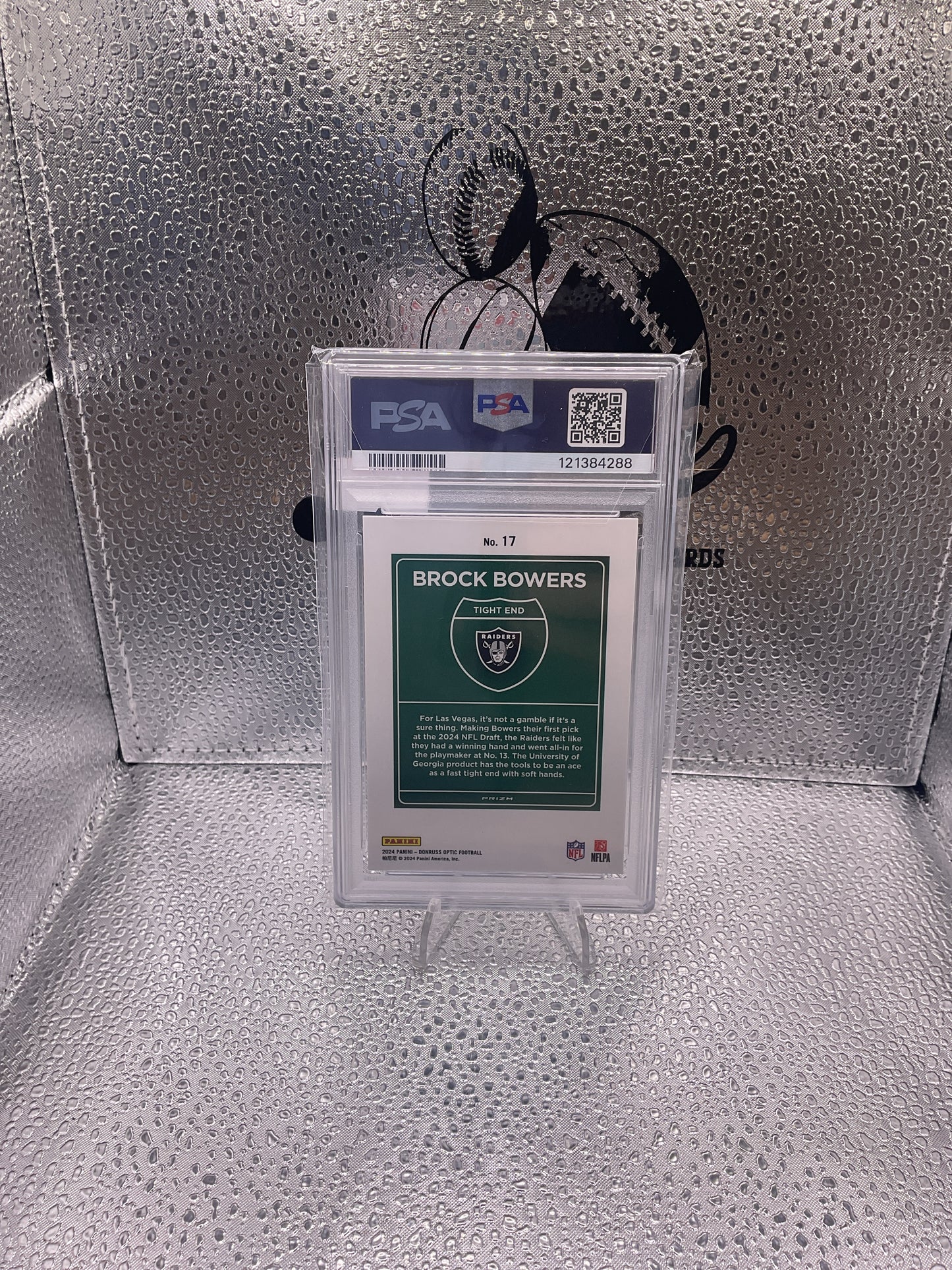 2024 Panini Donruss Optic Downtown! #17 Brock Bowers RC Rookie Mint PSA 9