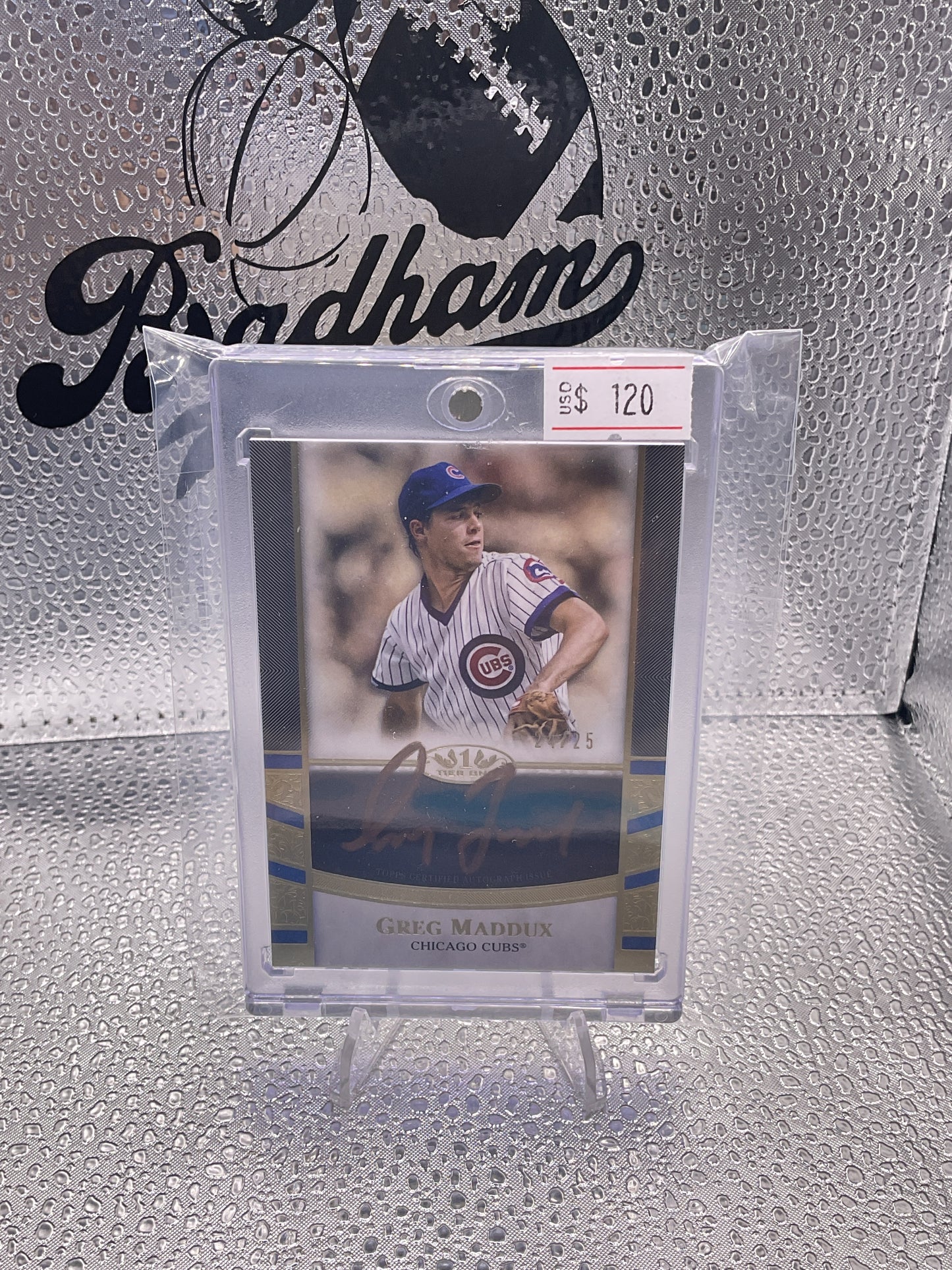 2021 Topps Tier One Greg Maddux Next Level Gold On Card Auto 24/25 Cubs