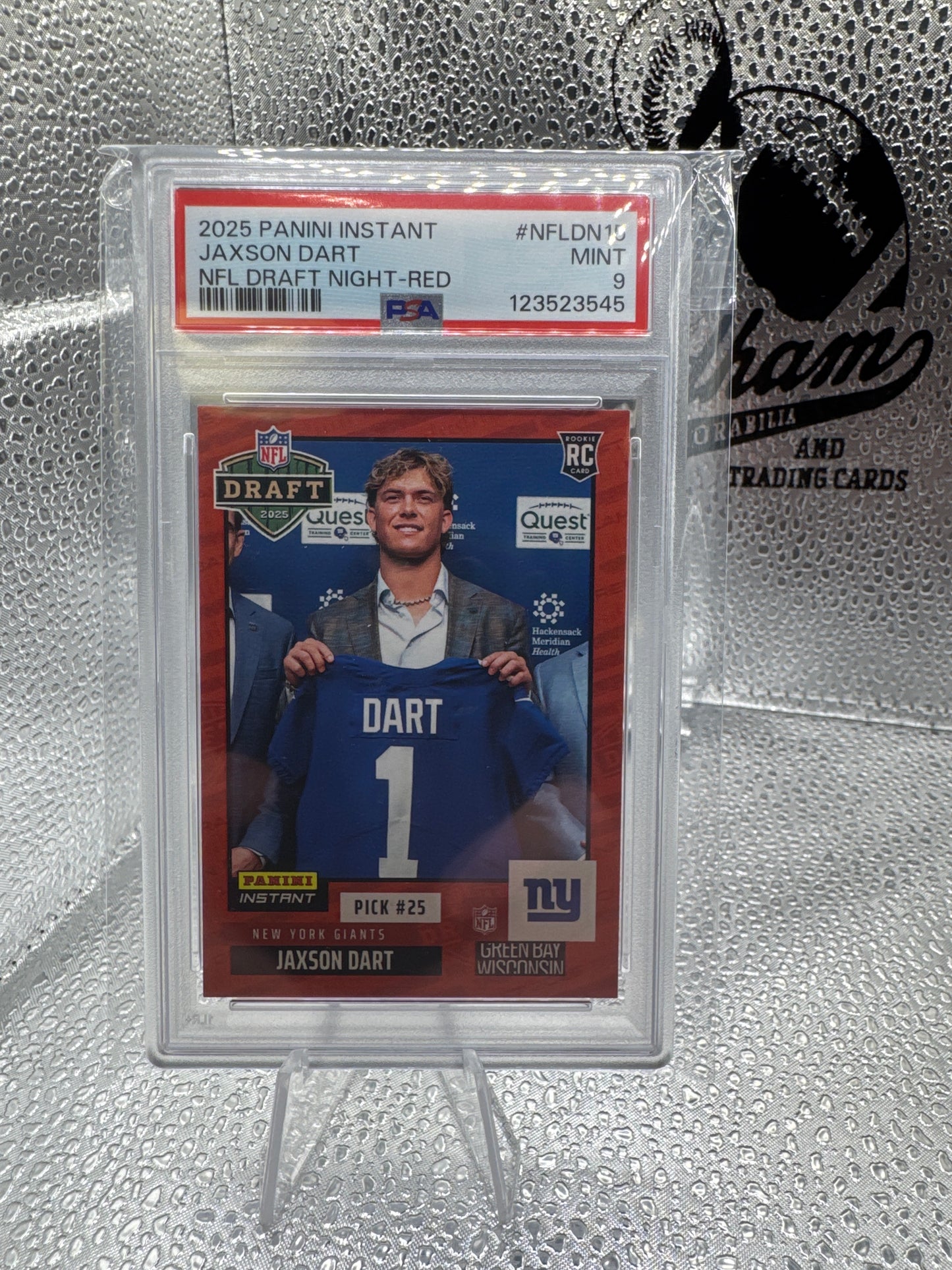 2025 Panini Instant Jaxson Dart NFL Draft Night-Red /10 PSA 9