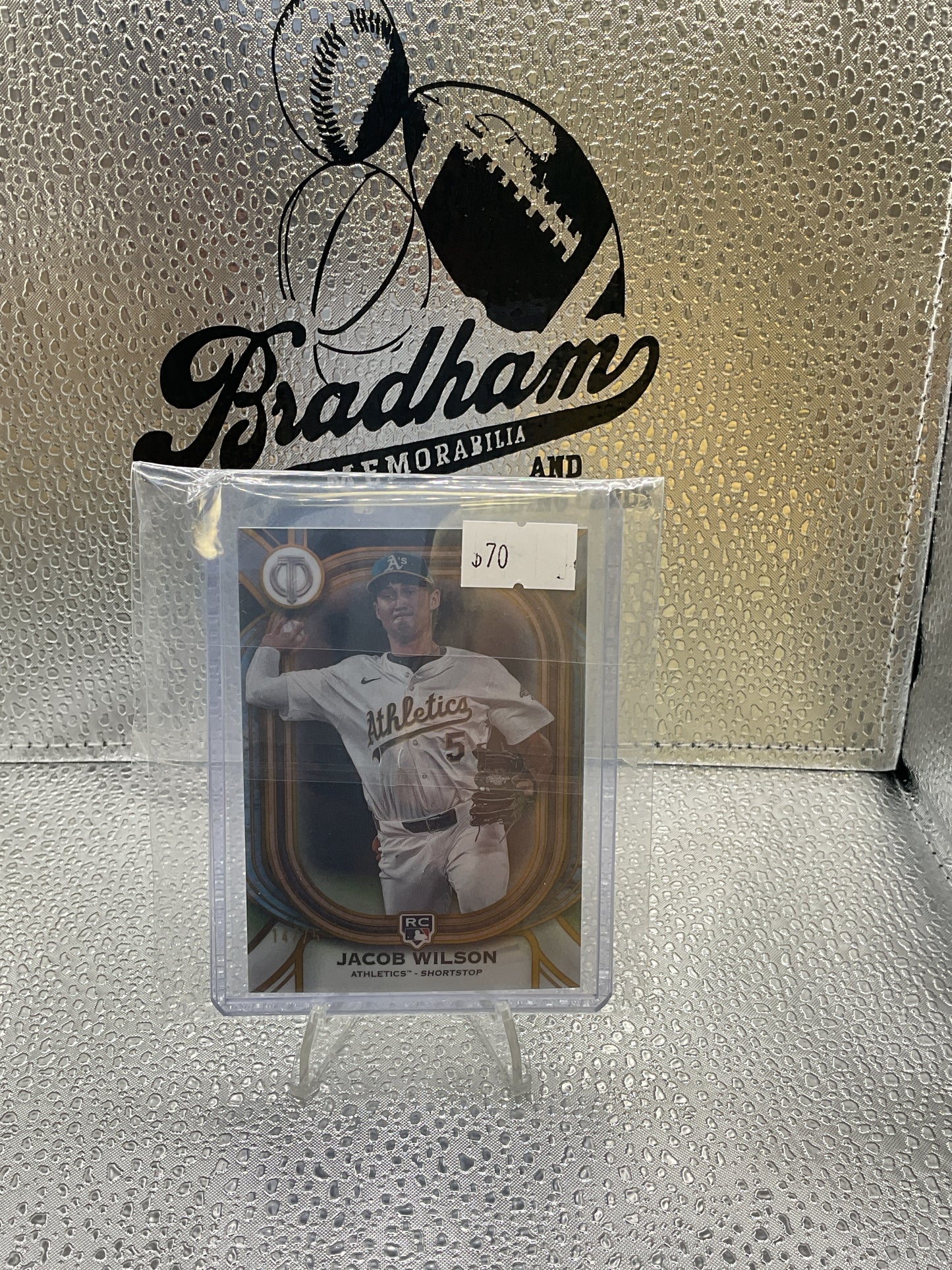 RARE SP /75 Rookie 2025 Topps Tribute Jacob Wilson #86 Gold Oakland Athletics