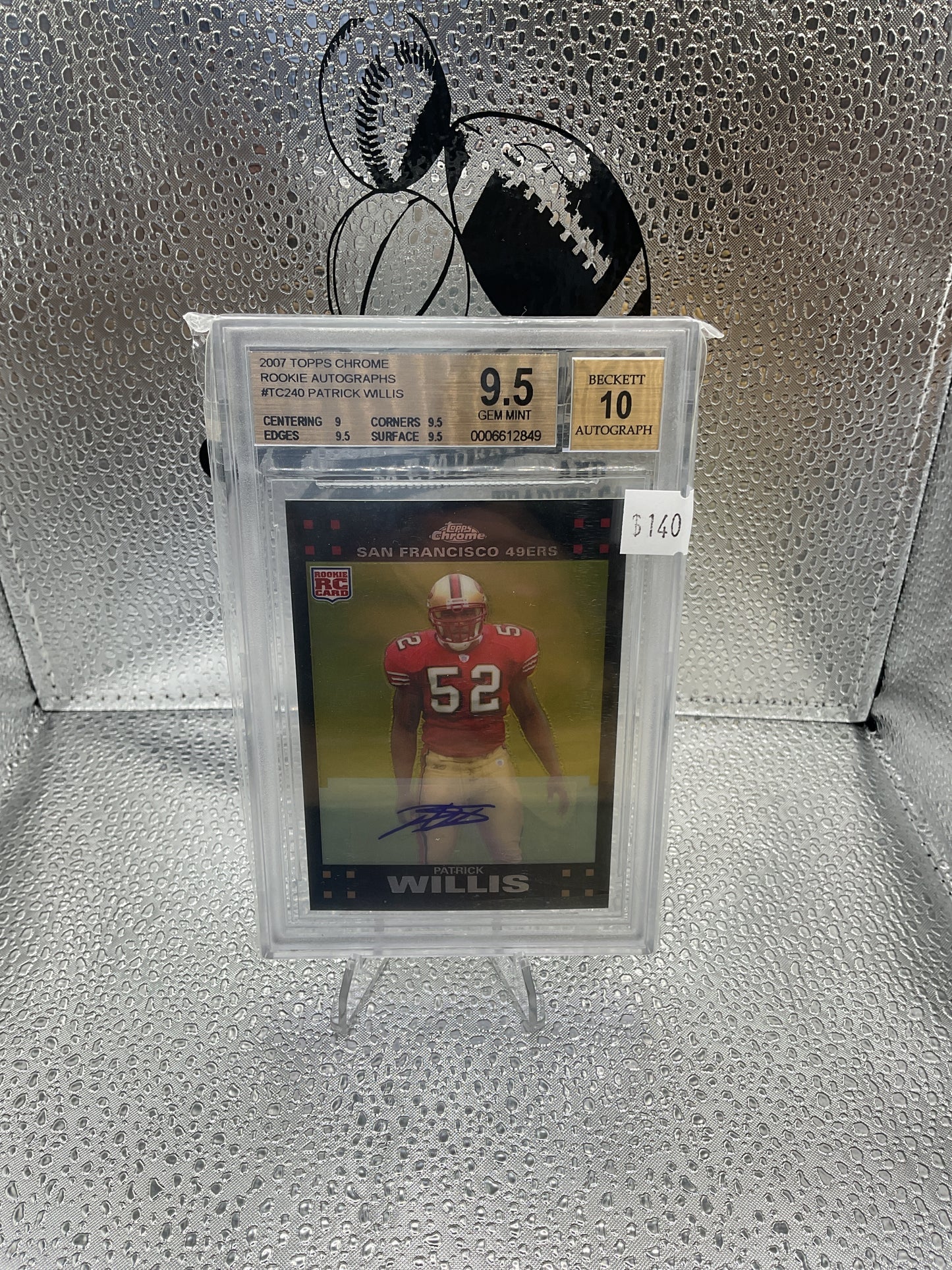 2007 Topps Chrome Patrick Willis Rookie Auto (Beckett 9.5) Auto 10