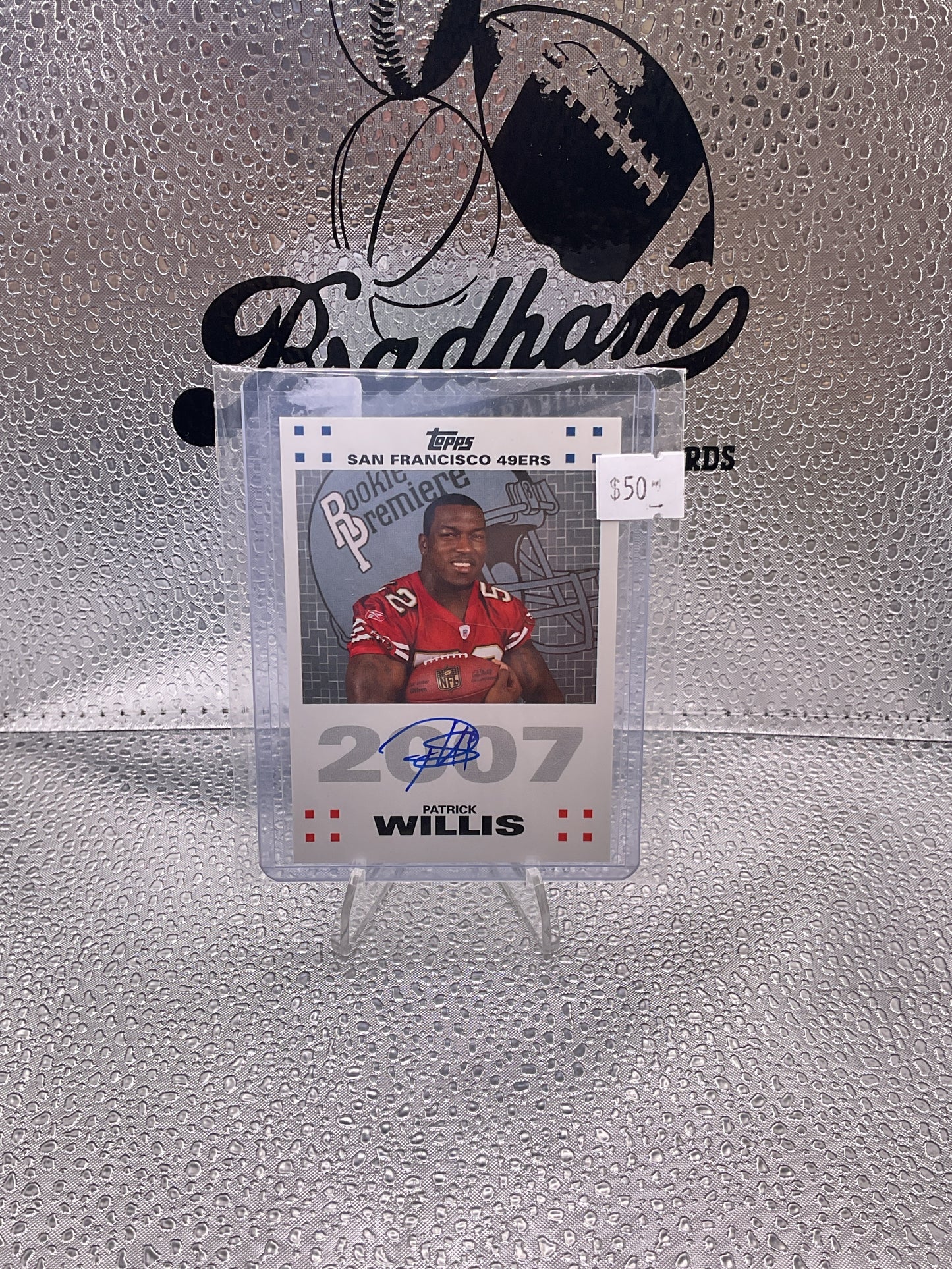 2007 Topps - Rookie Premiere Autographs Patrick Willis #RPA-PWI (AU, RC) Blue Ink