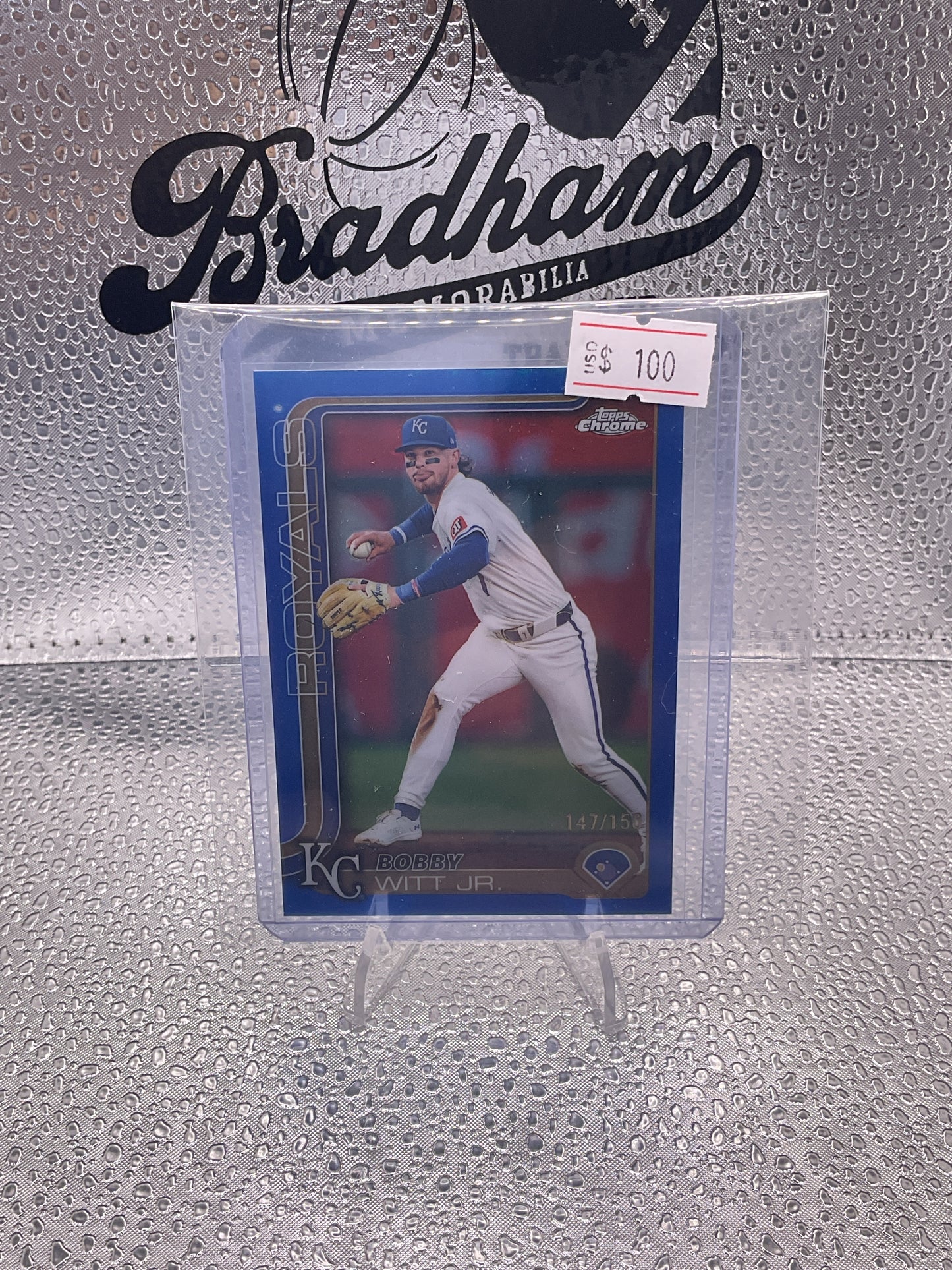 2025 Topps Chrome #93 Bobby Witt Jr. True Blue Refractor 147/150 Color Match