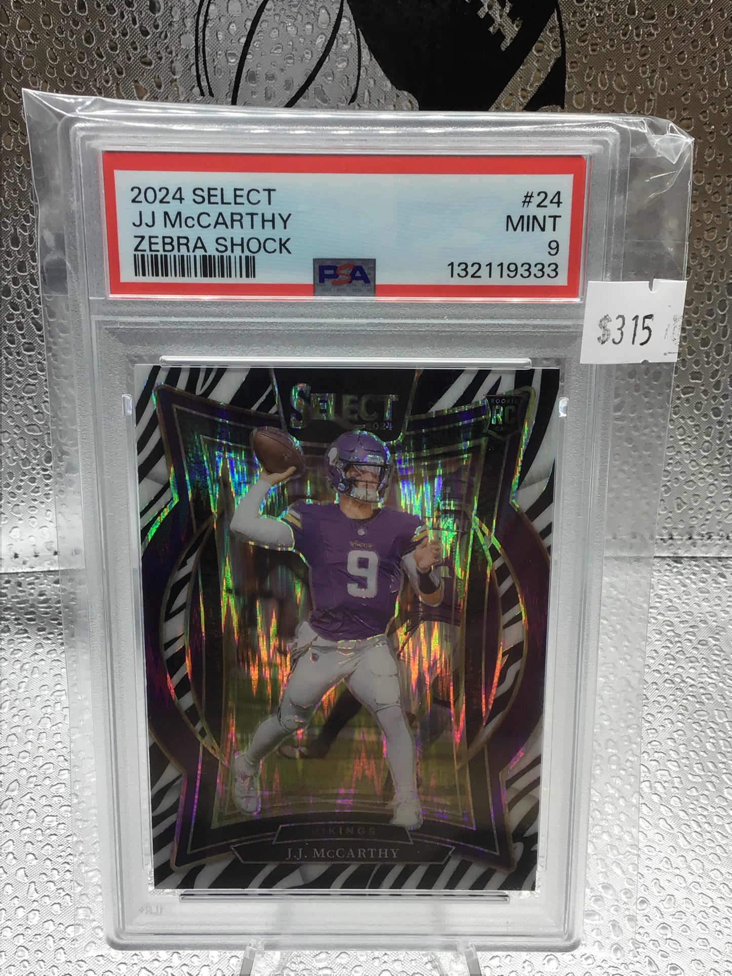 2024 Select JJ McCarthy Zebra Shock PSA Mint 9
