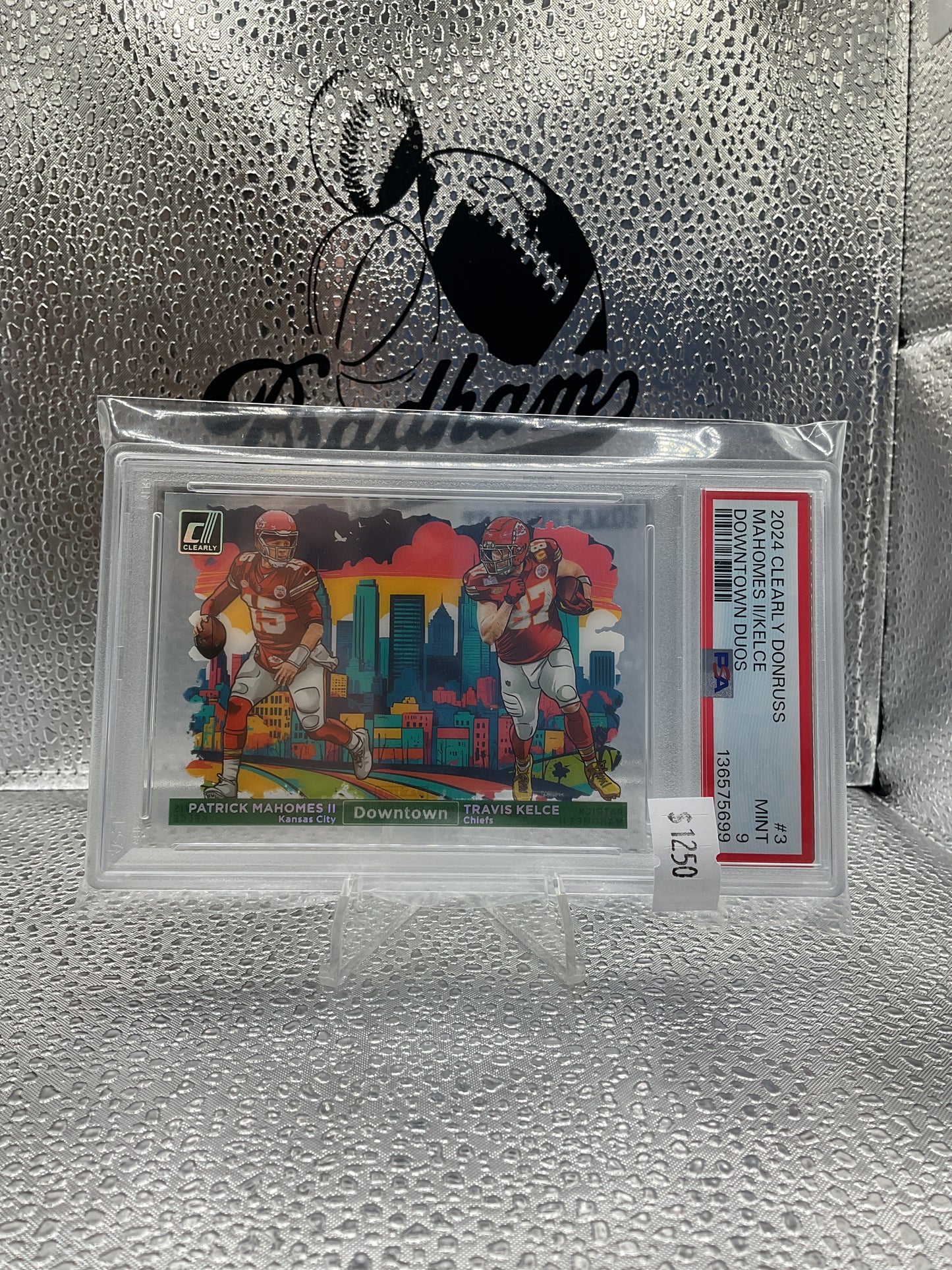 2024 Clearly Donruss Mahomes II/ Kelce Downtown Duos PSA 9