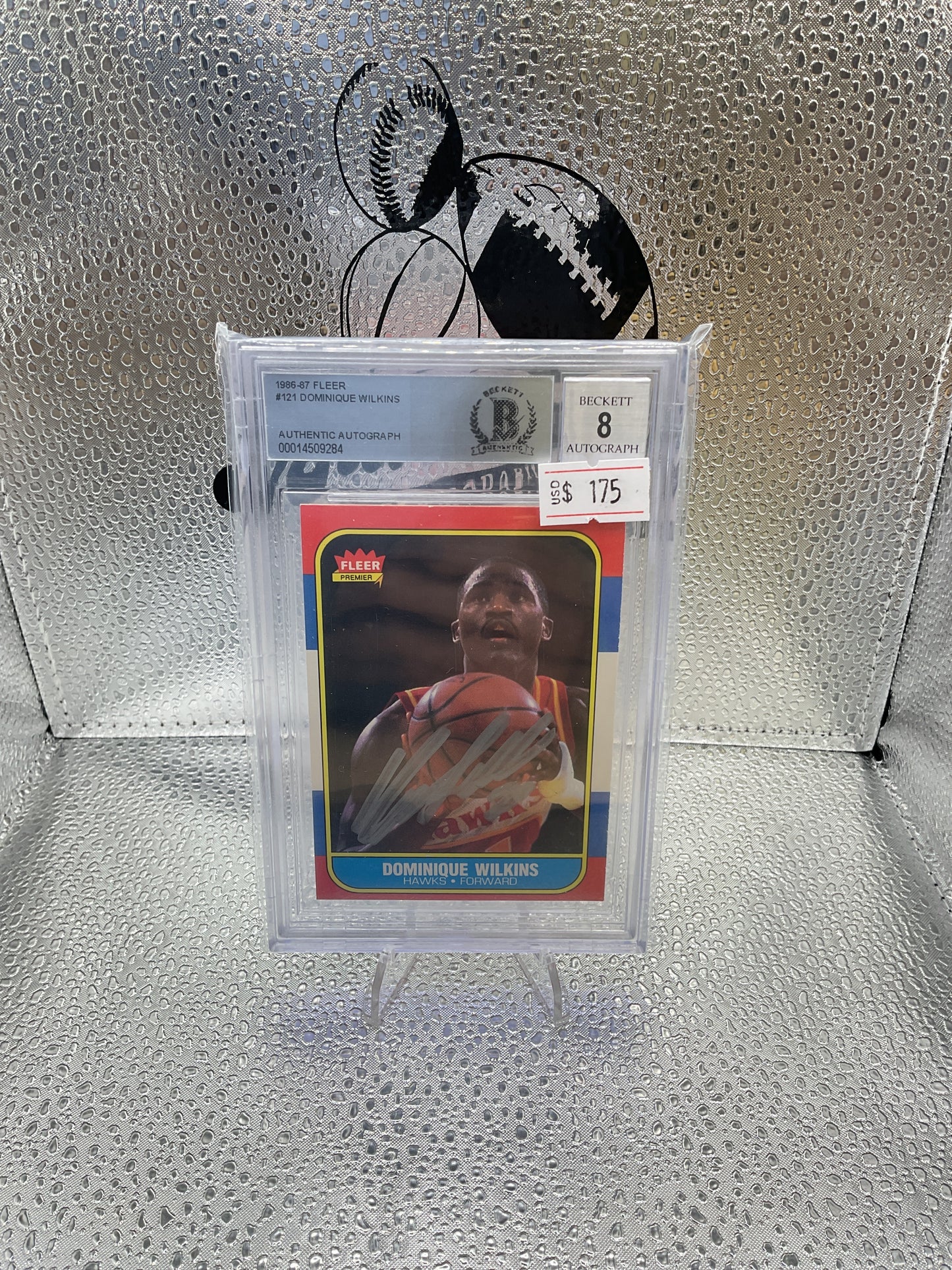 1986-87 Fleer #121 Dominique Wilkins~ Beckett Auto 8