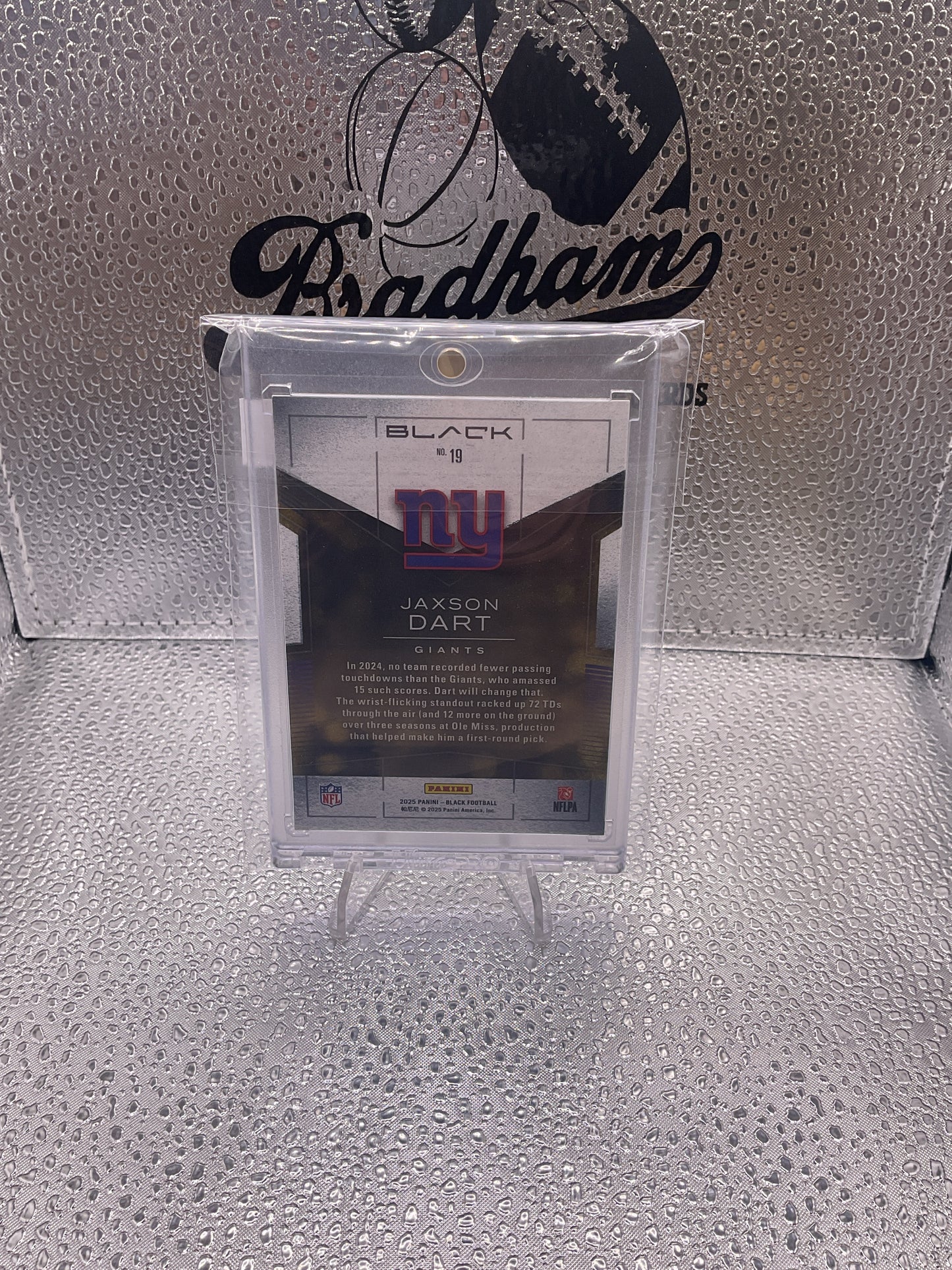 2025 Panini Black Jaxson Dart #19 Black Gold SP RC Giants