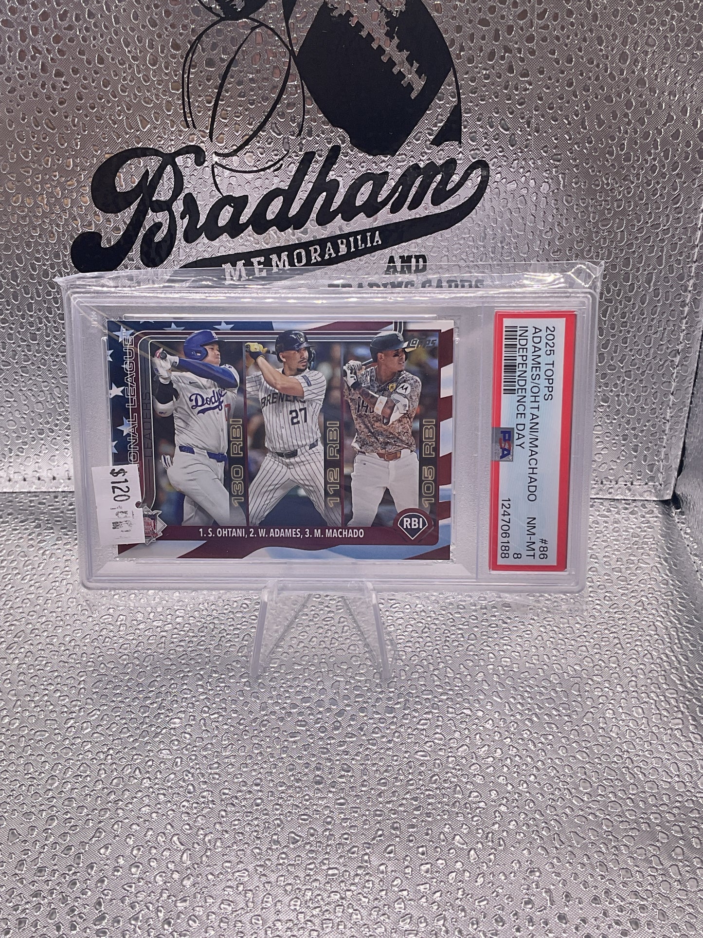 2025 Topps Series 1 NL RBI Leaders Ohtani Adames Machado Independence Day 76/76
SP PSA 8