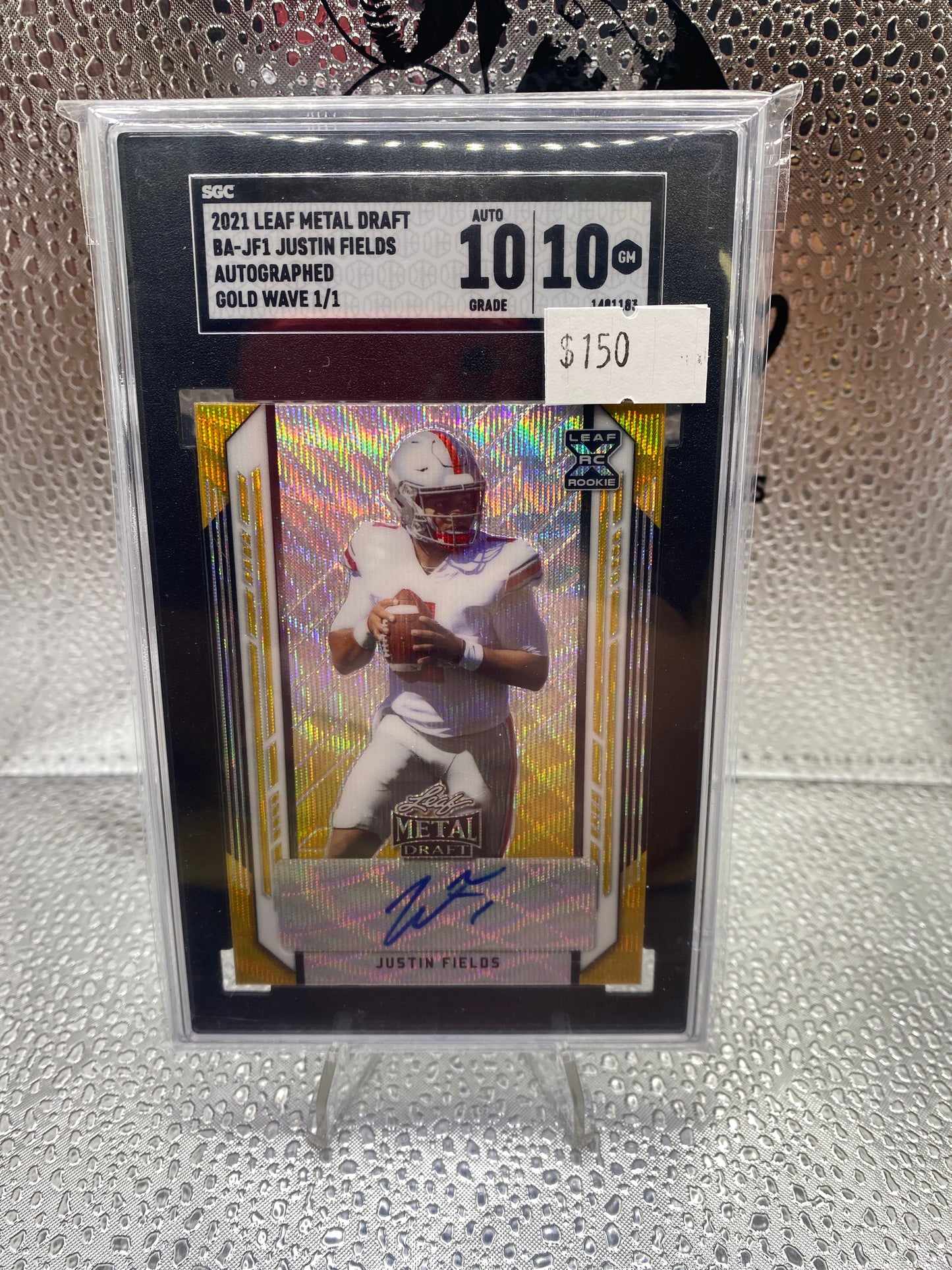 Justin Fields 2021 Leaf Metal Draft Auto Gold Wave 1/1