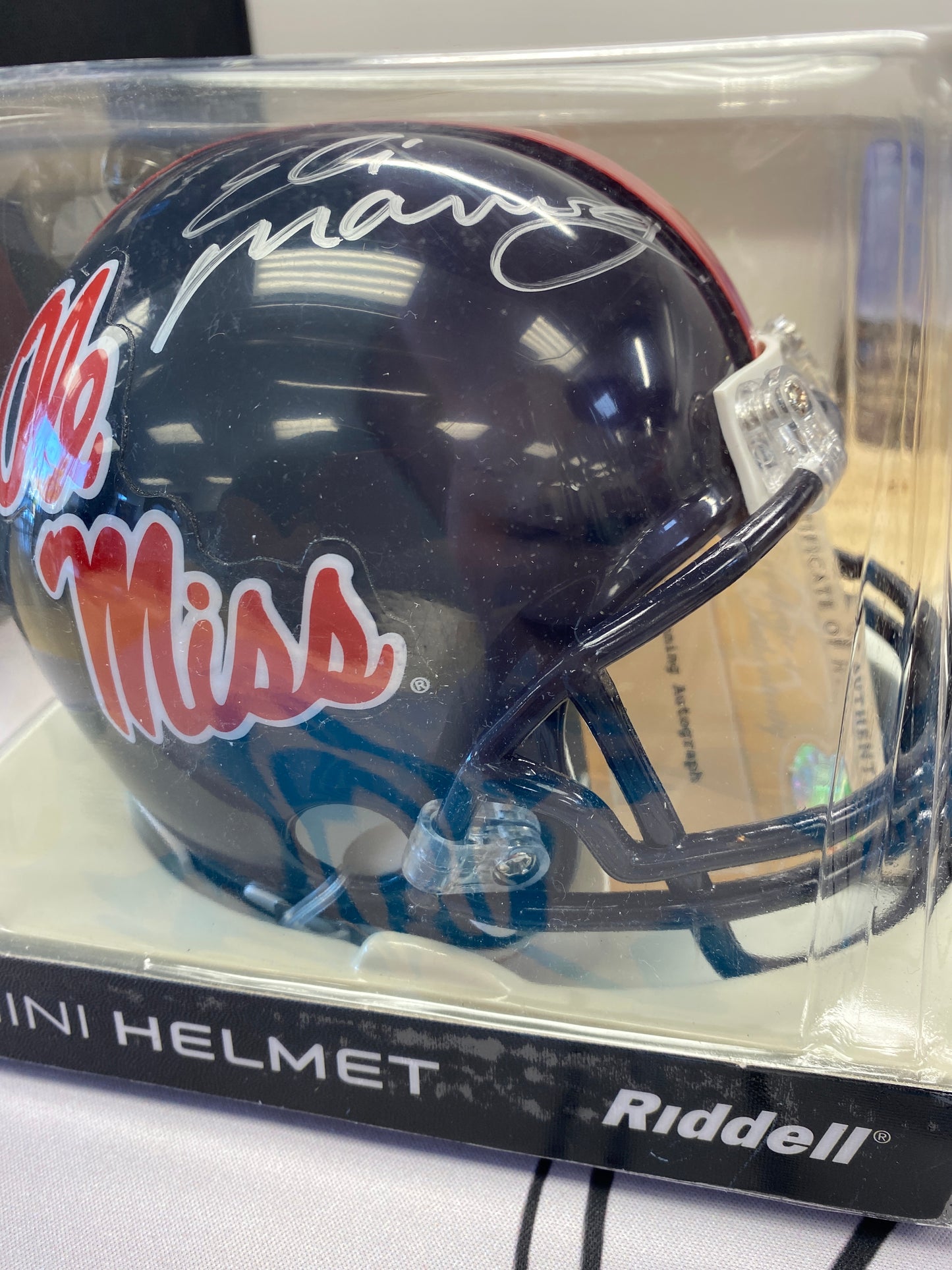 Eli Manning signed mini helmet with coa