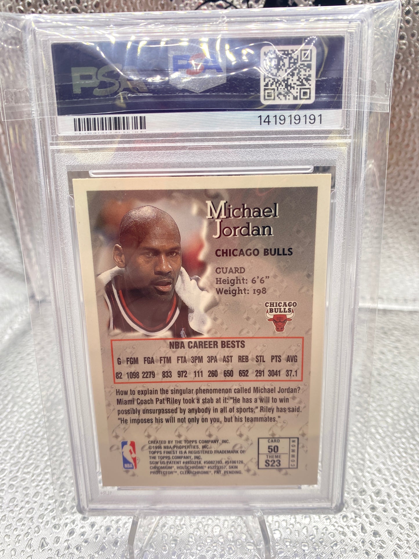 1996 Finest Michael Jordan W/Coating PSA 9