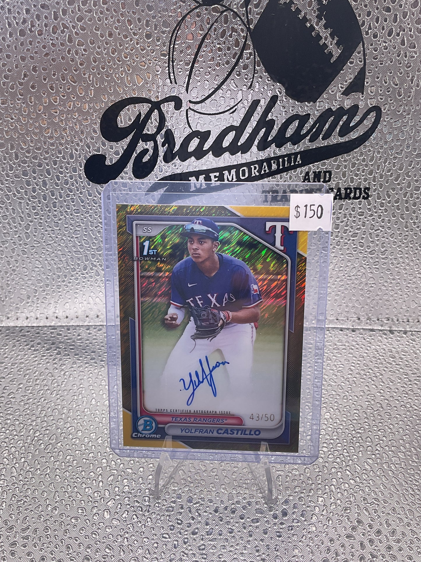 2024 Topps MLB Bowman Chrome Yolfran Castillo 1st Bowman Gold Shimmer Auto 43/50