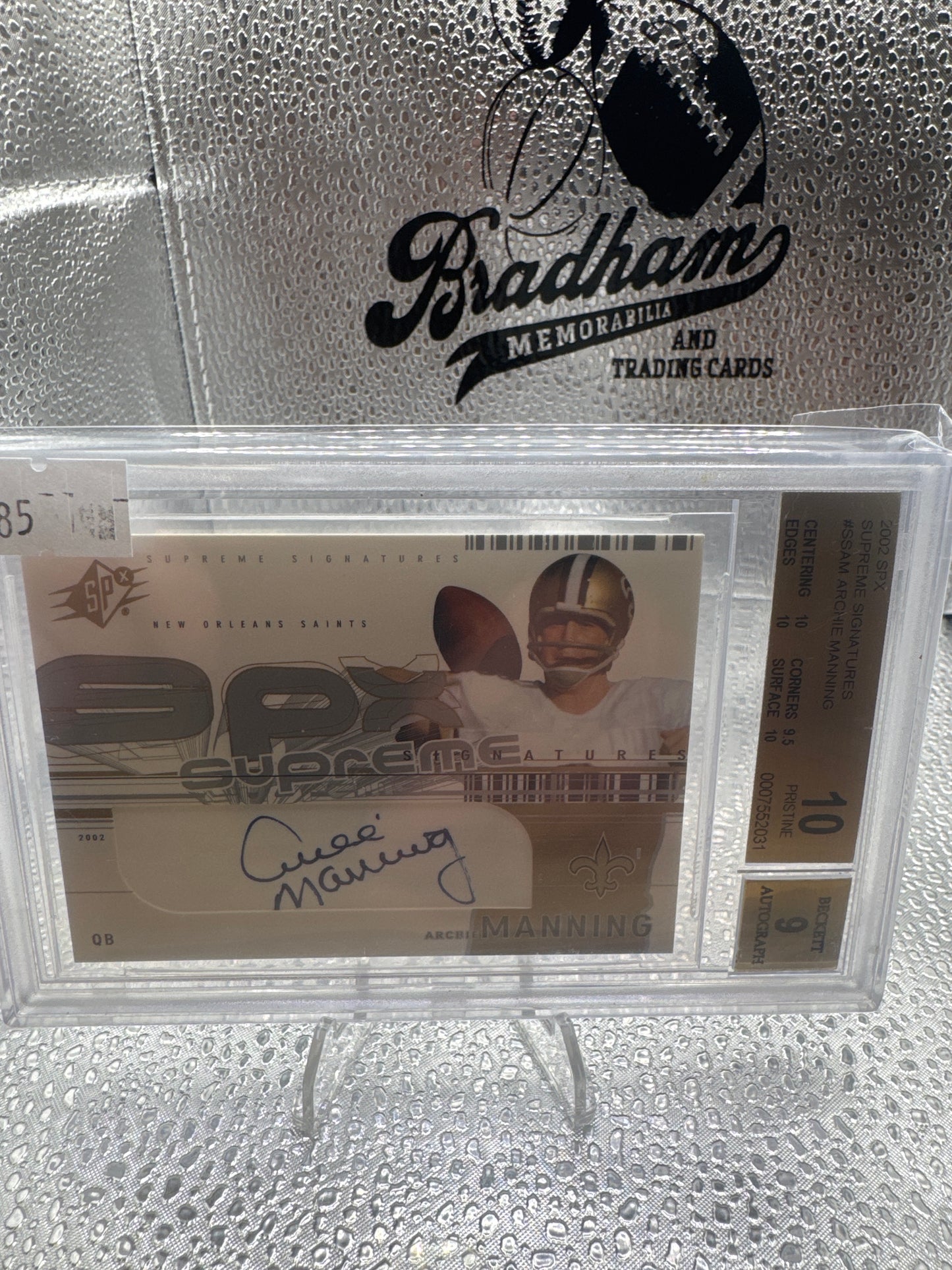 2002 SPX Archie Manning Auto SUPREME SIGNATURE - #SS-AM BECKETT 10/9