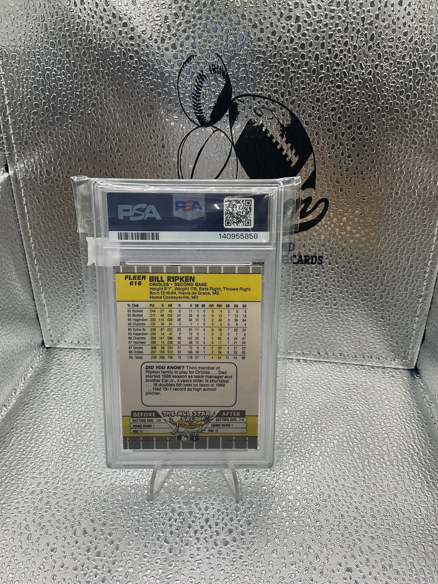 1989 Fleer Bill Ripken FF Error PSA 7