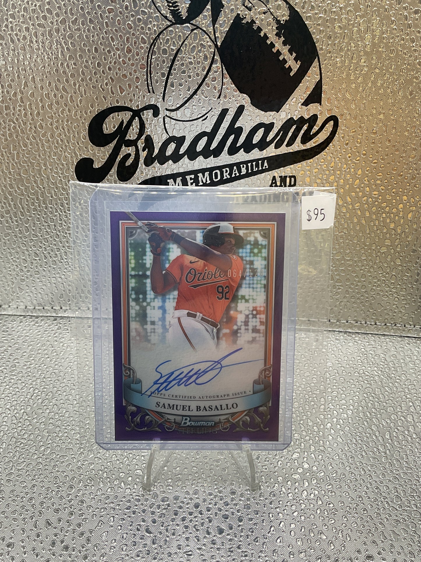 2024 Bowman Sterling SAMUEL BASALLO
Purple Refractor Auto /120 #PA-SB
Orioles