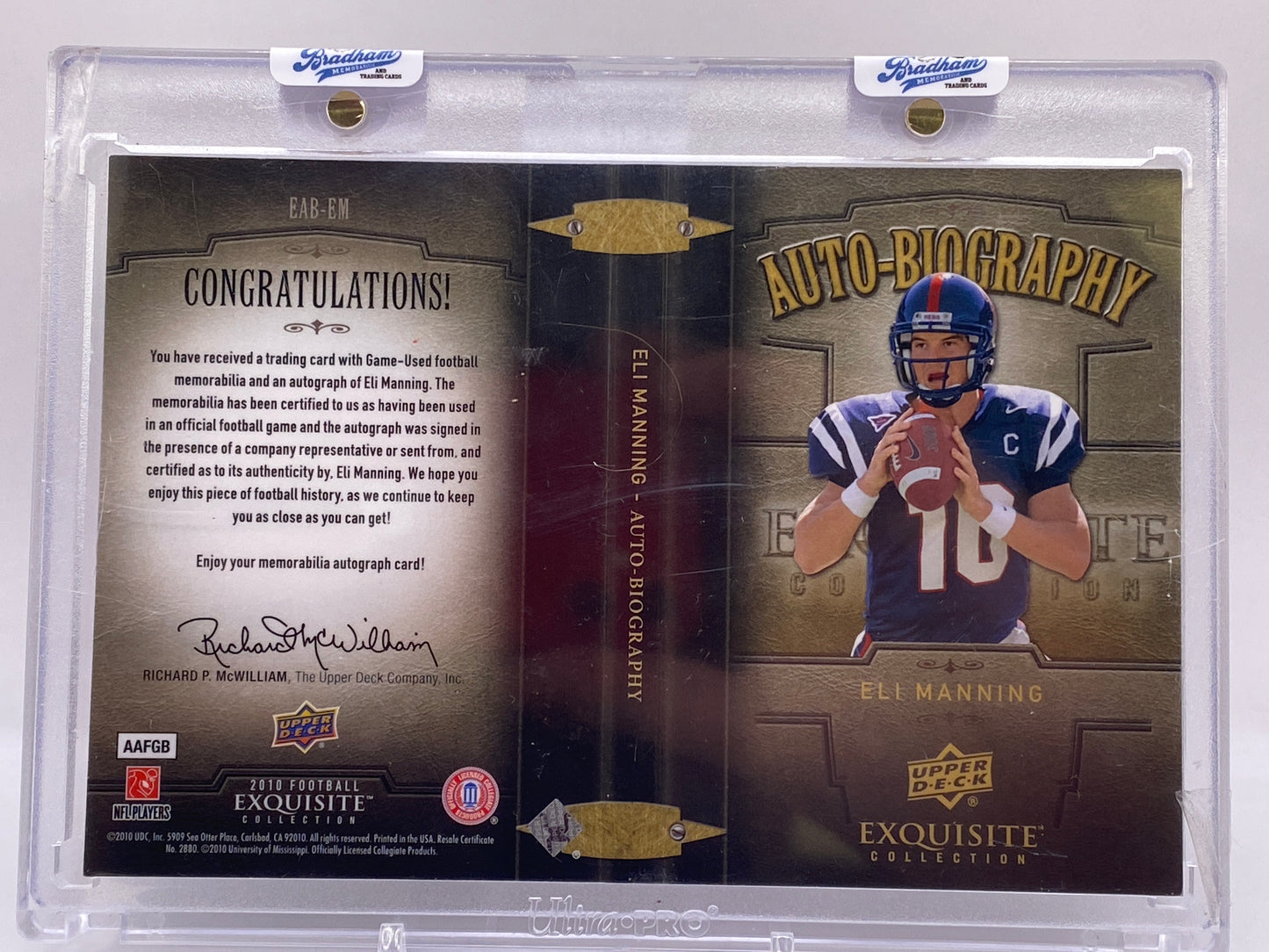 Eli Manning Exquisite Collection Triple Patch Auto 15/20