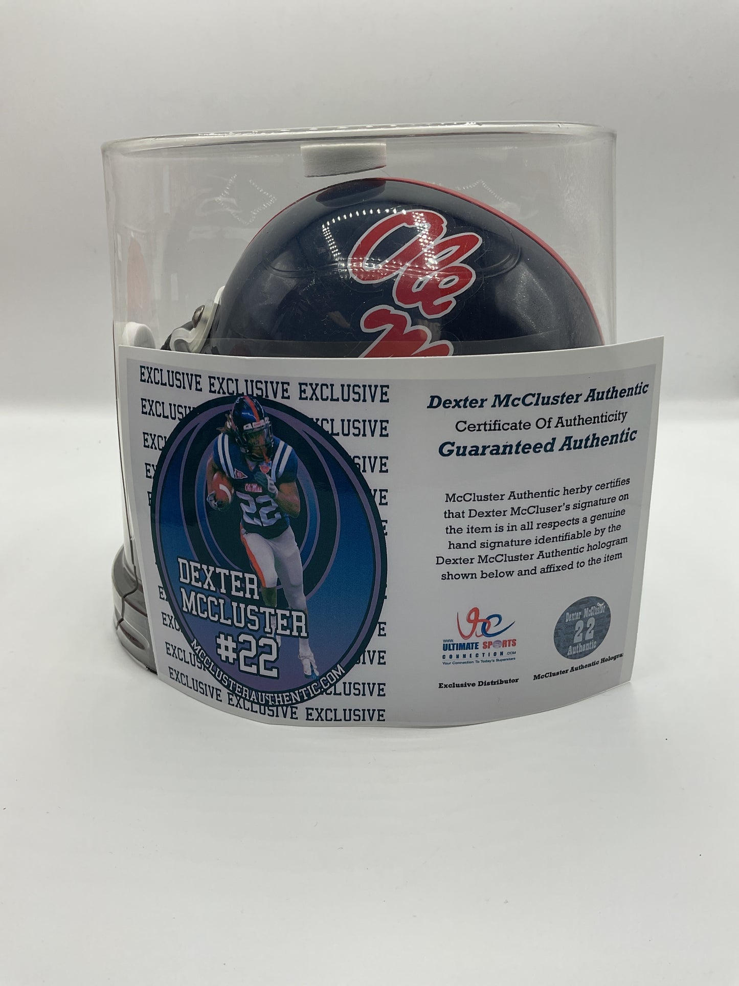 Dexter McCluster Signed Mini Helmet With COA