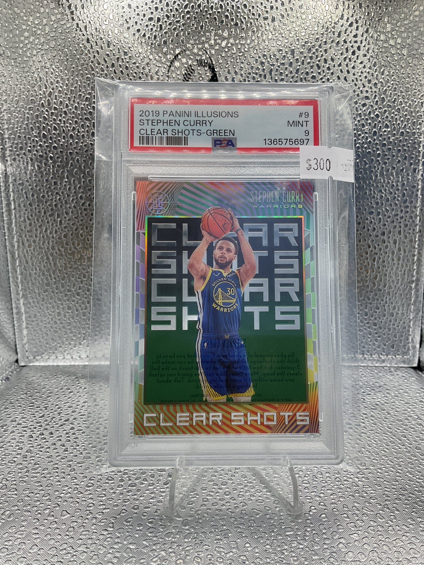 2019 Panini Illusions Stephen Curry Clear Shots-Green PSA 9
