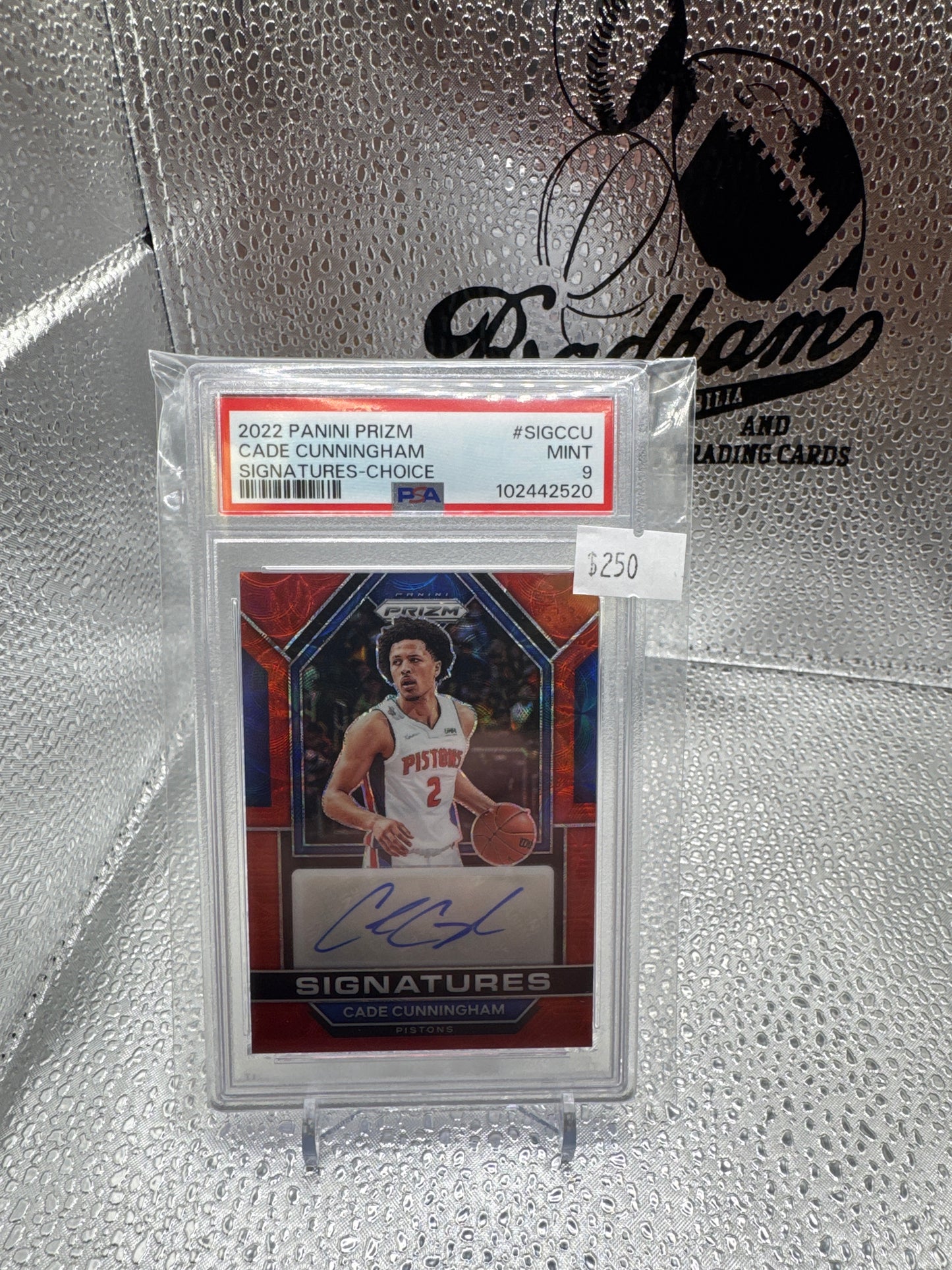 2022 Panini Prizm Cade Cunningham Signatures Choice PSA 9