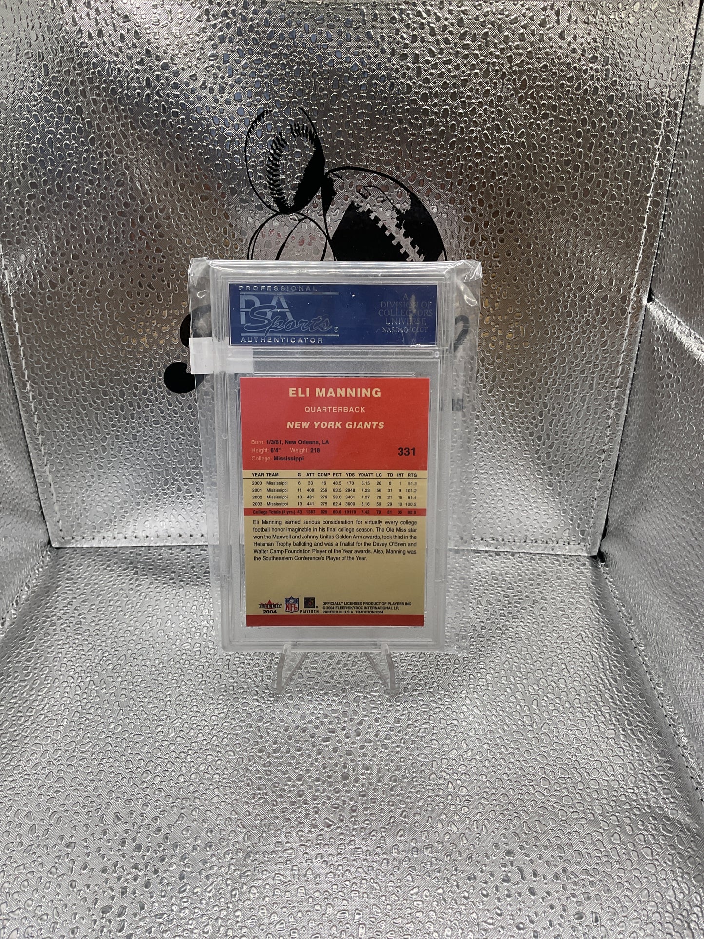2004 FLEER TRADITION #331 ELI
MANNING RC GIANTS PSA 10