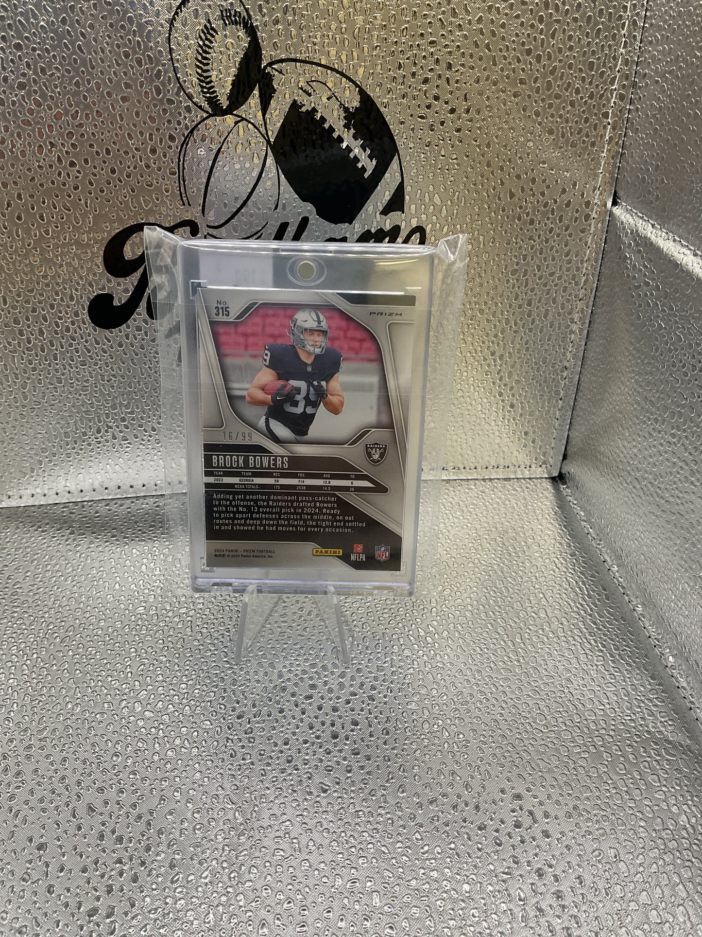 Brock Bowers /99 Blue Cracked Ice 2024 Prizm