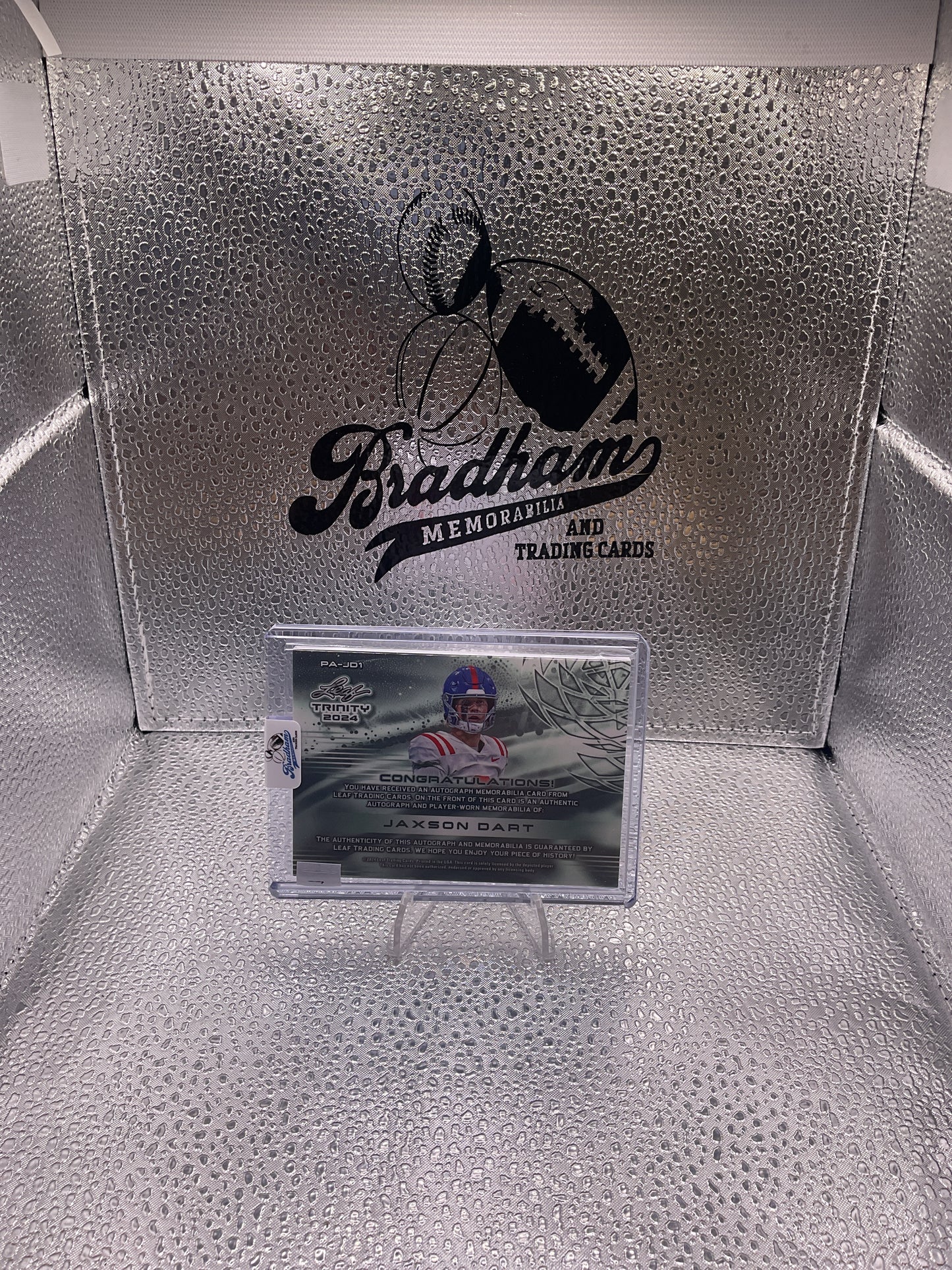 2024 Leaf Trinity Jaxson Dart Patch Autograph Green RC 1/15