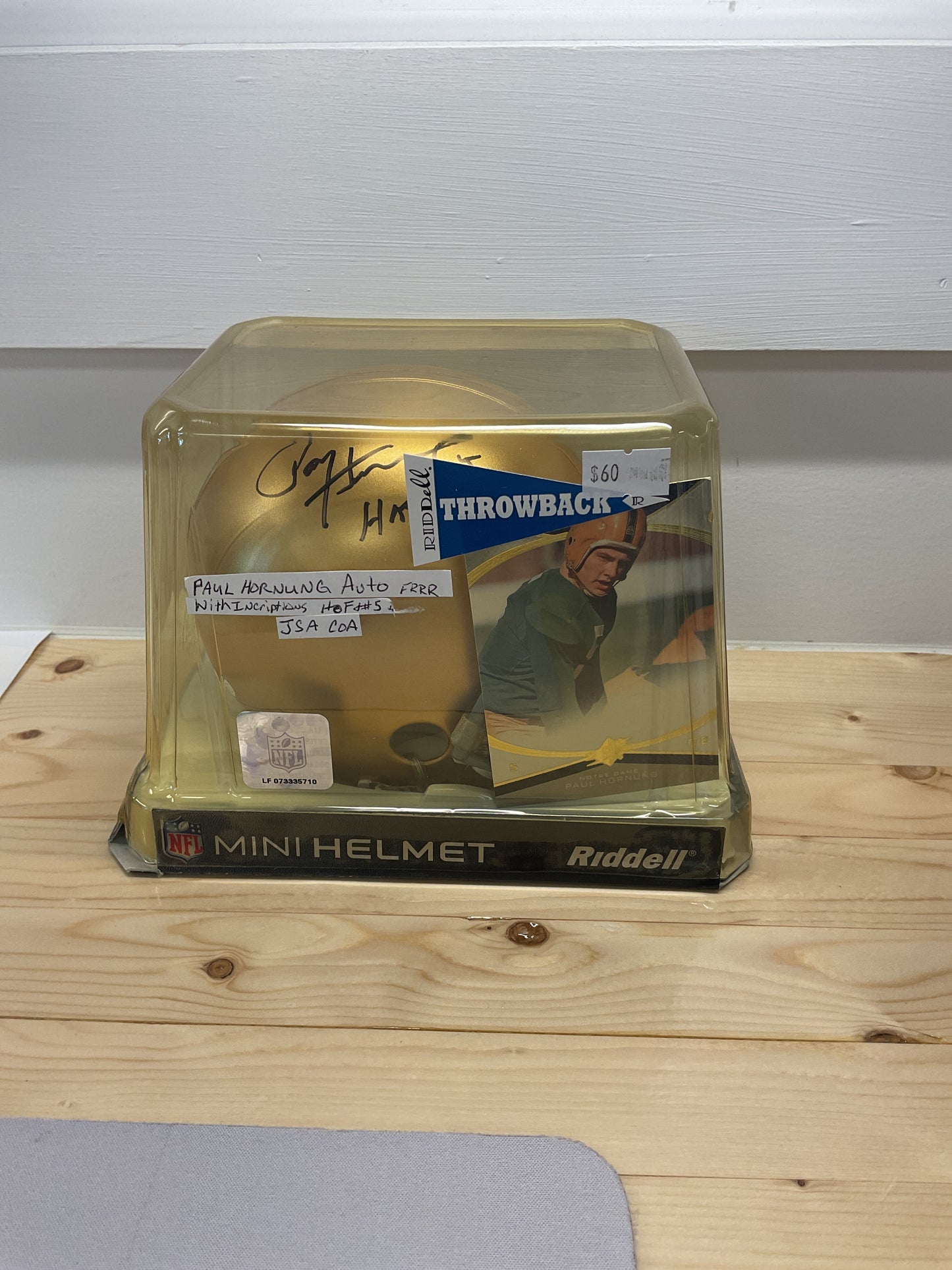 Paul Hornung Notre Dame Signed Mini Helmet