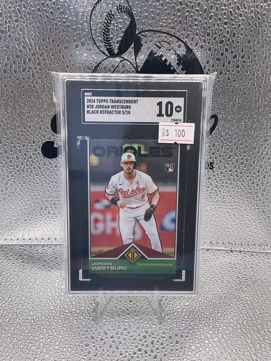 2024 Topps Transcendent Icons Chrome Jordan Westburg #38 Black Refractor 05/10 SGC 10