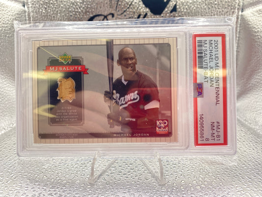 2001 UD M.L.Centennial Michael Jordan Mj Salute-Bat PSA 8