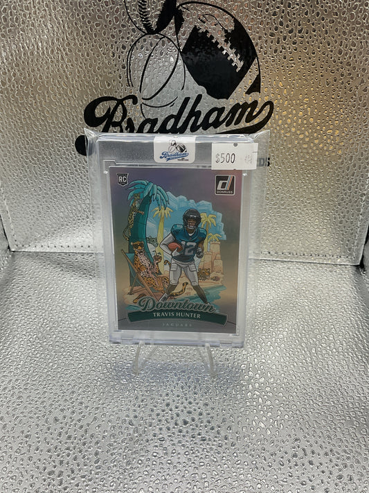 2025 Donruss Travis Hunter Downtown #13 SSP RC Jaguars Regular Sized Rookie Card