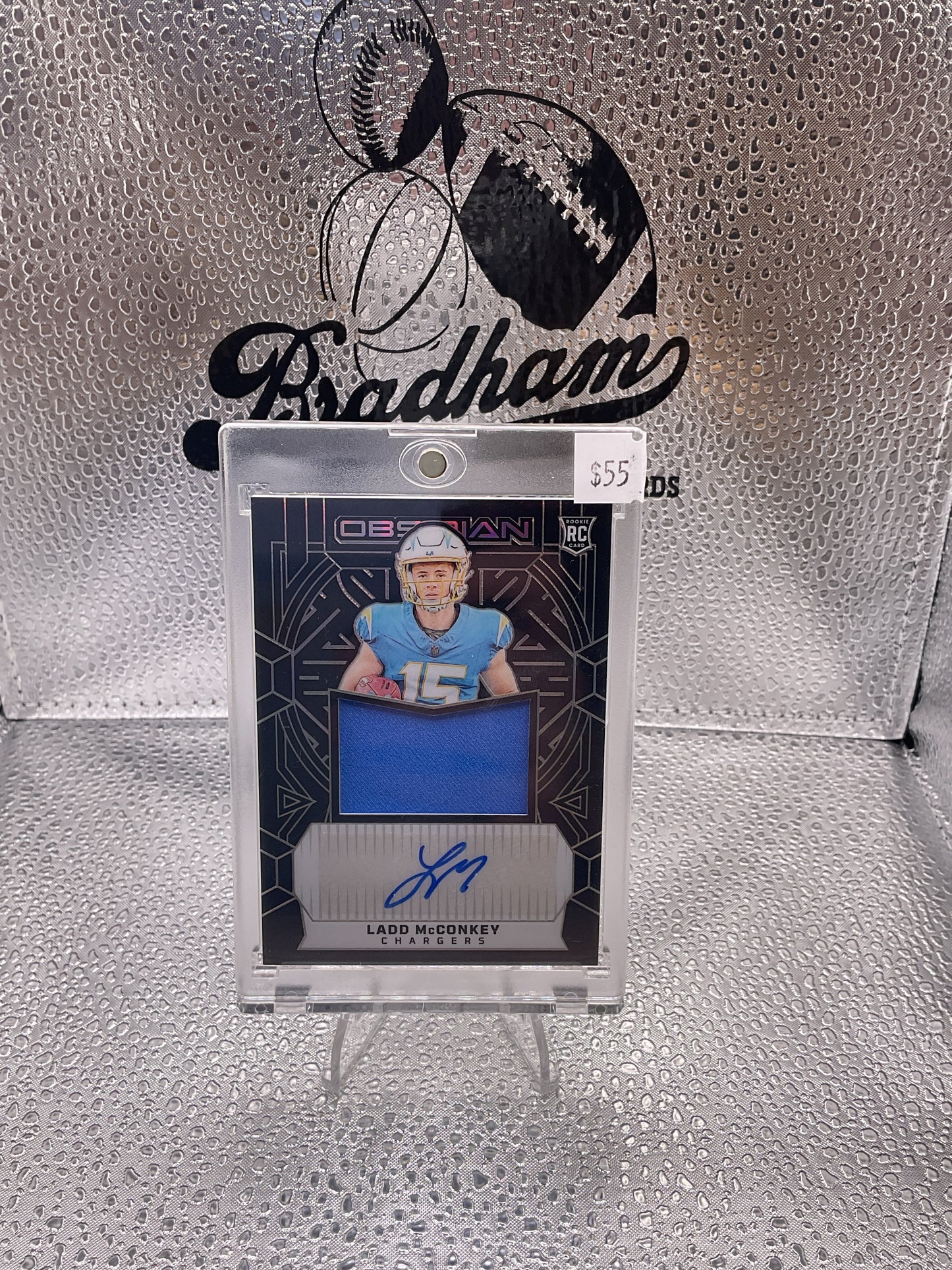 2024 Panini Obsidian Football Ladd McConkey #RJJ-LMY Autograph Patch RC 157/299