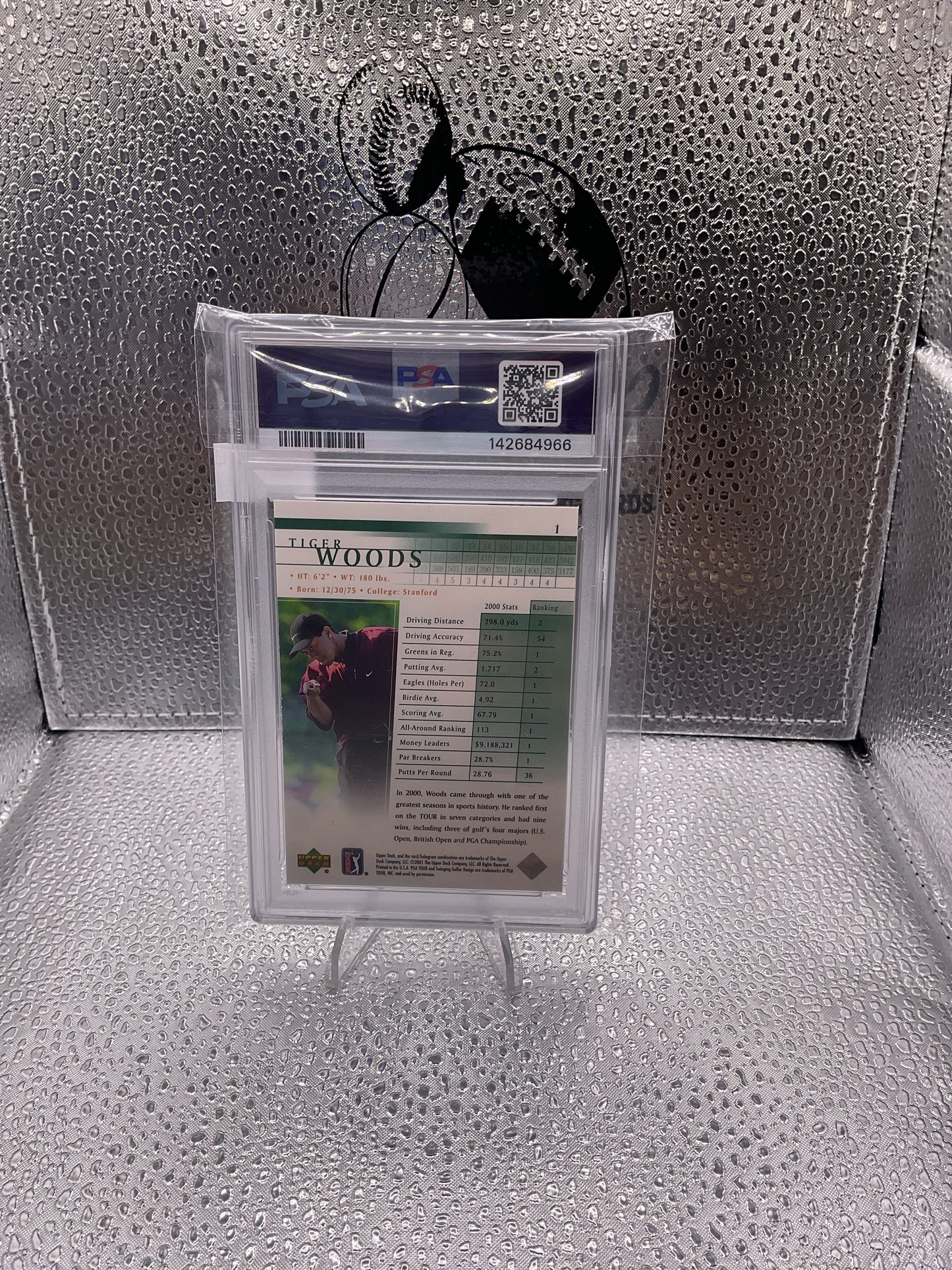 2001 Upper Deck Tiger Woods Rookie RC #1 PSA 9