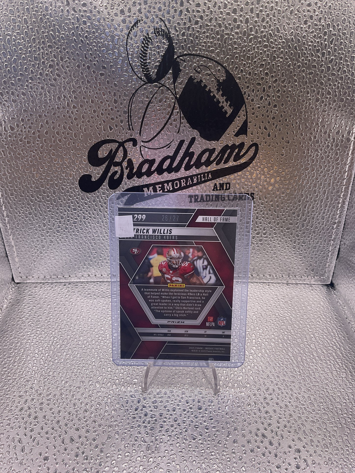 2025 Panini Mosiac Patrick Willis 26/27 Hall of Fame RED WAVE 49ers SSP