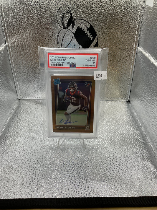 Nico Collins Bronze Auto PSA 10 #230