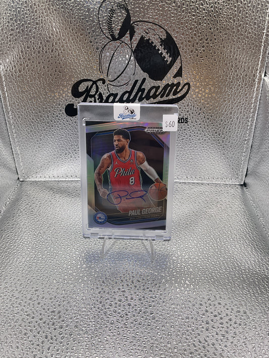 2024-25 Prizm Black Paul George Auto Silver Prizm #110 76ers
