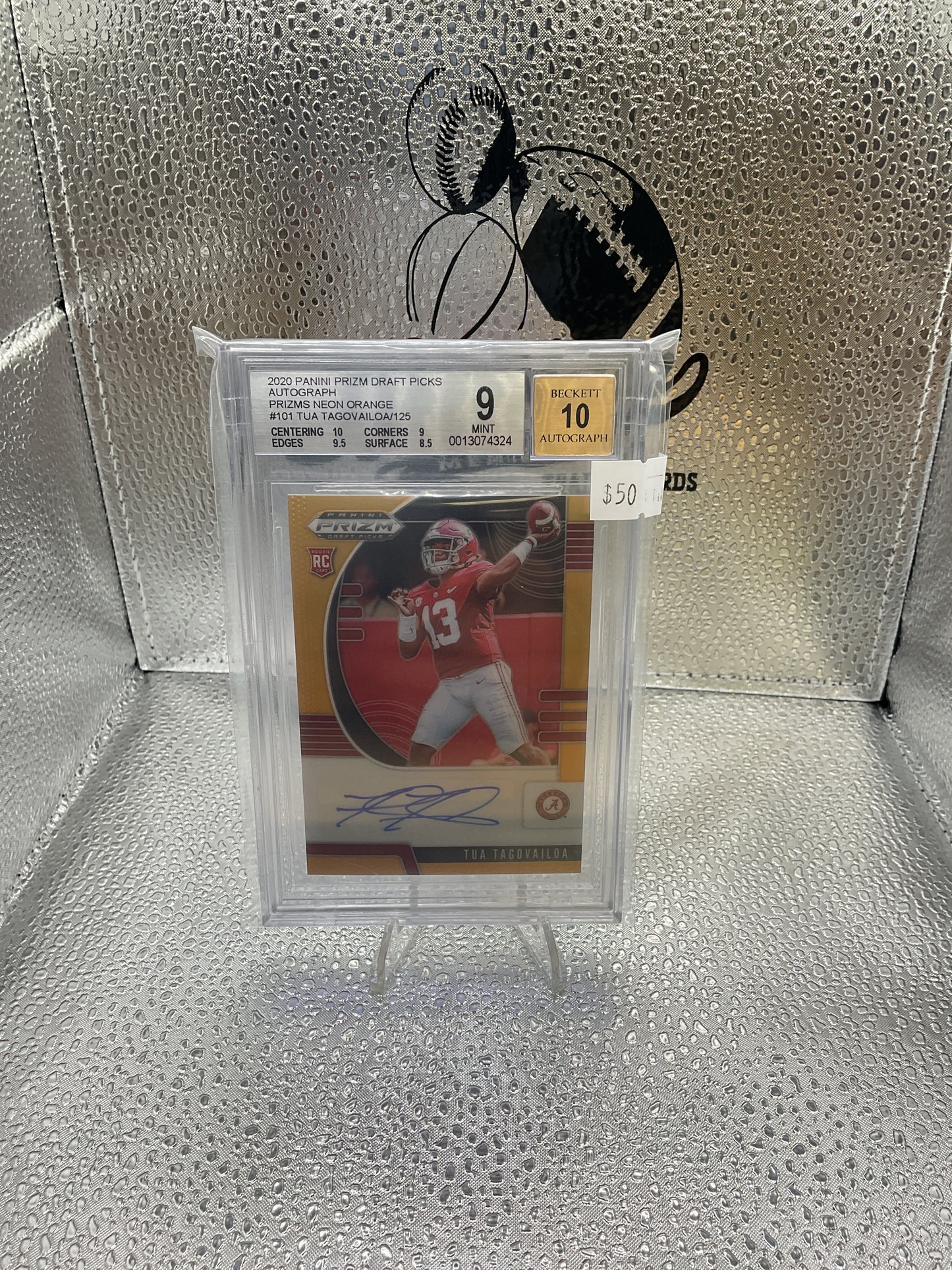Tua Tagovailoa Neon Orange Auto /125 BGS 9, Auto 10