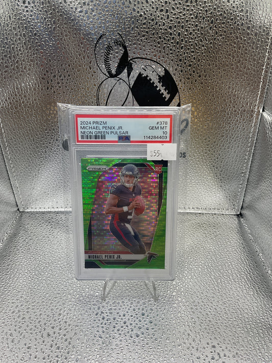 Michael Penix Jr. Neon Green Pulsar PSA 10
