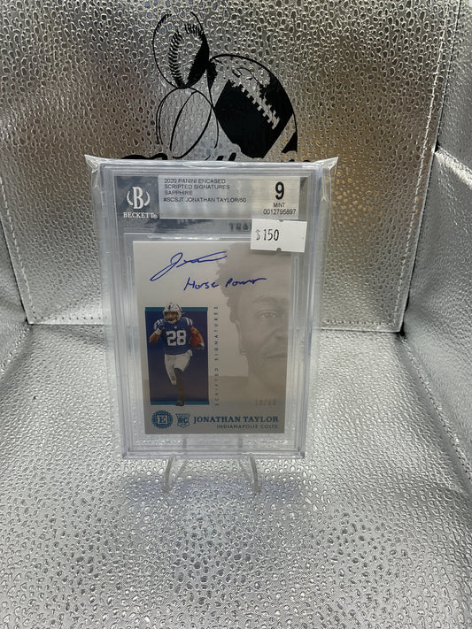 Jonathan Taylor Auto /50 BGS 9 2020 Scripted Signatures